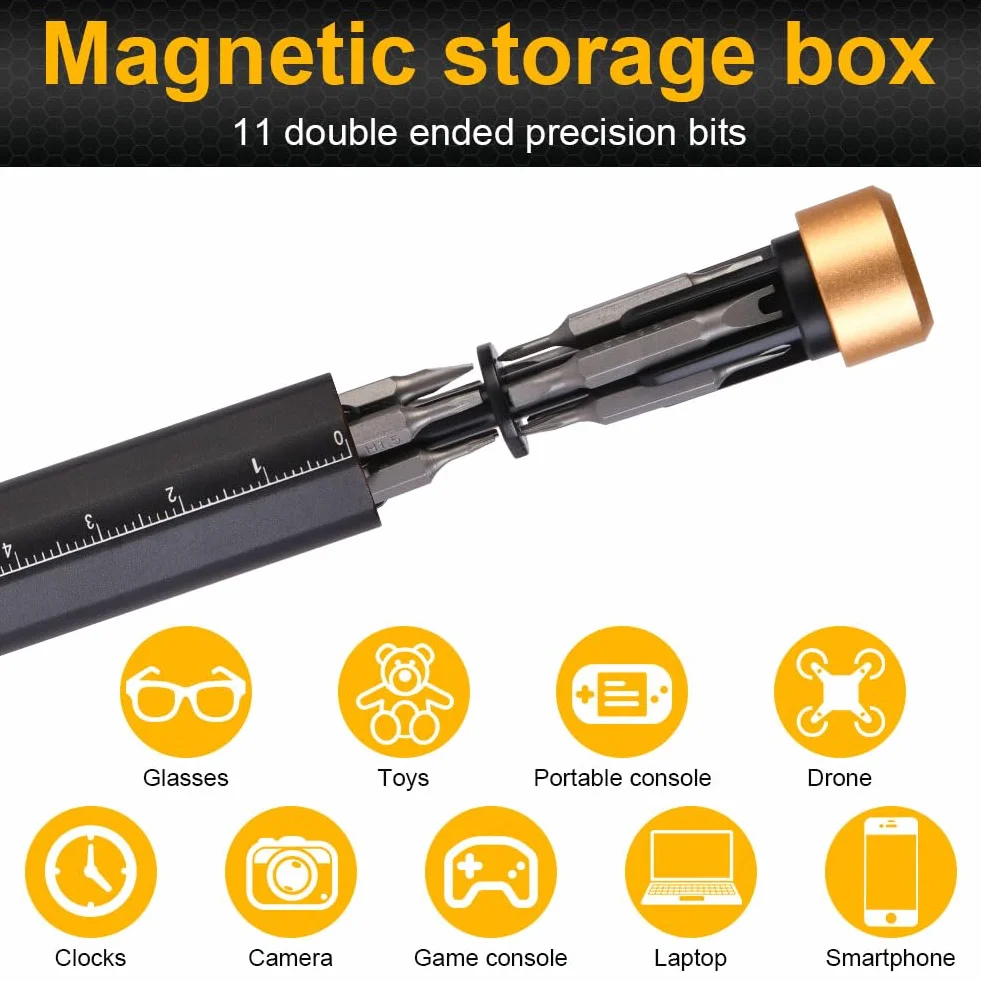 OSDUE Zestaw wkrętaków, Mini Precision 22 w 1, magnetyczny śrubokręt, uchwyt do T2, T3, T4, T5, T6, T8, P5, do telefonów komórkowych, tabletów, komputerów, okularów naprawczych