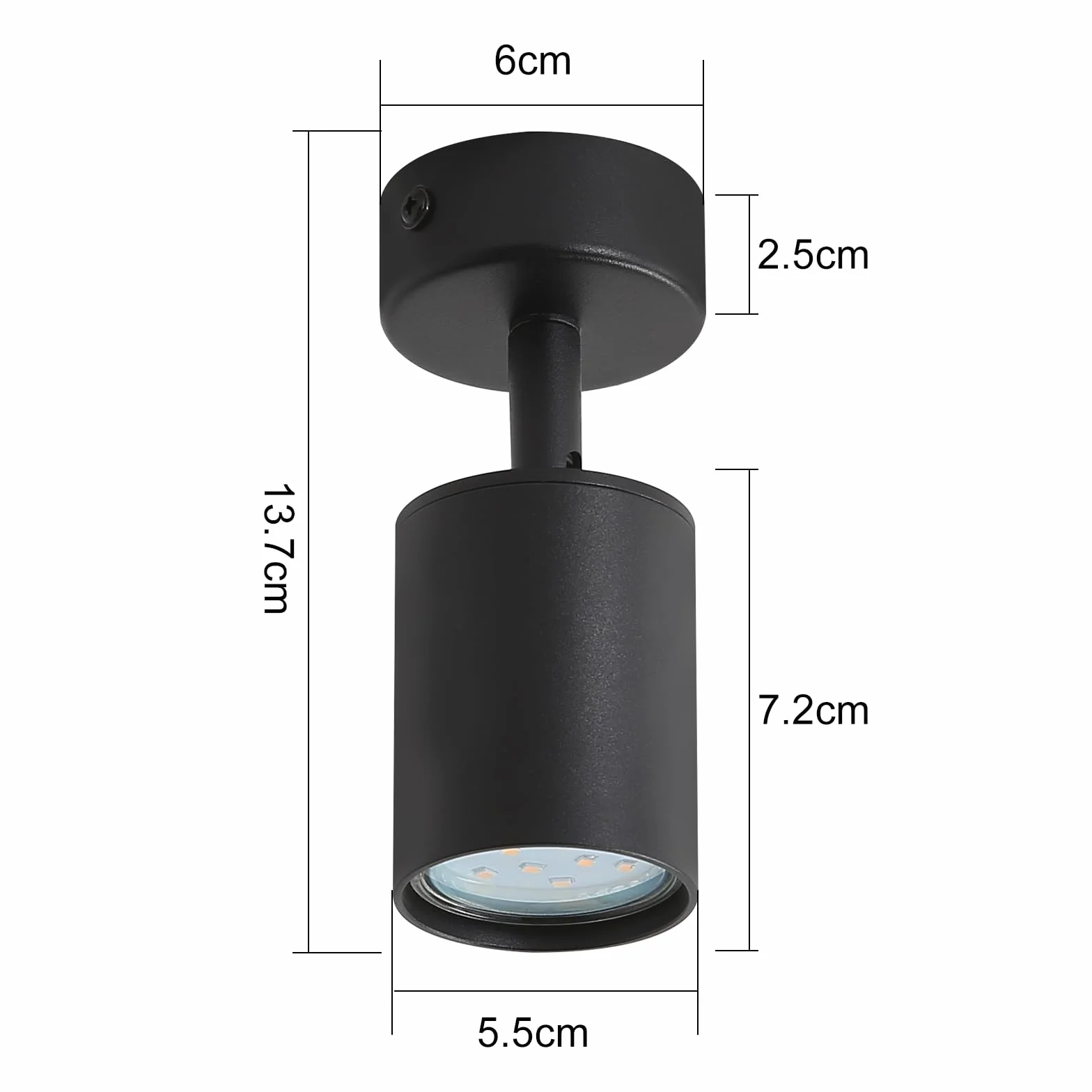 Homefire Lampa sufitowa 1 płomień do salonu: Nowoczesna lampa sufitowa GU10 okrągły reflektor czarna lampa kuchenna reflektor korytarz obrotowy reflektor ścienny do kuchni sypialni bez żarówki