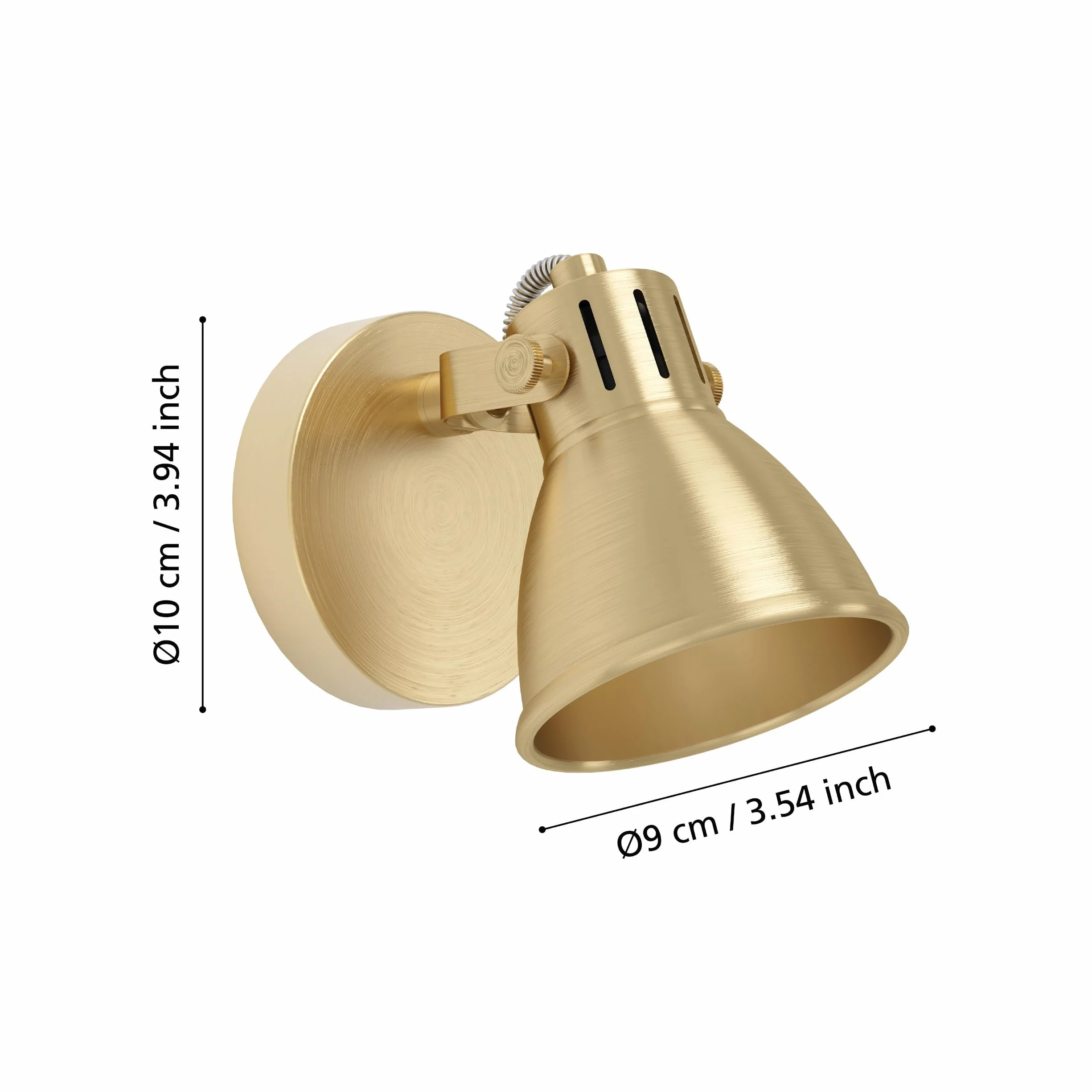 EGLO Lampa Ścienna Seras Kinkiet z Odchylanym Spotem GU10 Szczotkowany Mosiądz