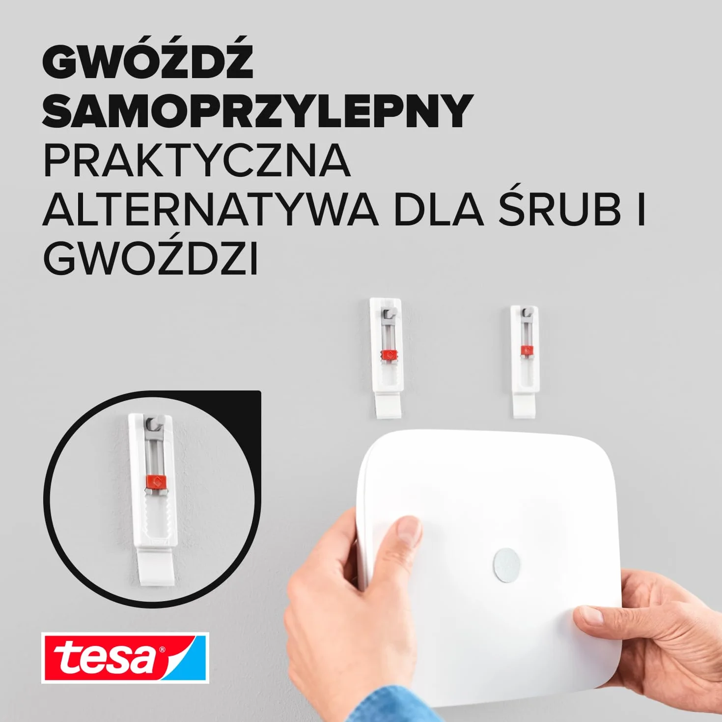 tesa Gwoździe samoprzylepne 0,5 kg/gwóźdź do tapet i tynku