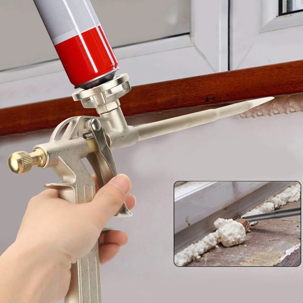 2Pc Spray ze Stopu Aluminium, Pistolet do Piany w Sprayu Chemtron Pianka Rozszerzająca Pistolet Napełnianie Uszczelnienie Dozownik Pistolet Aplikator Izolacji