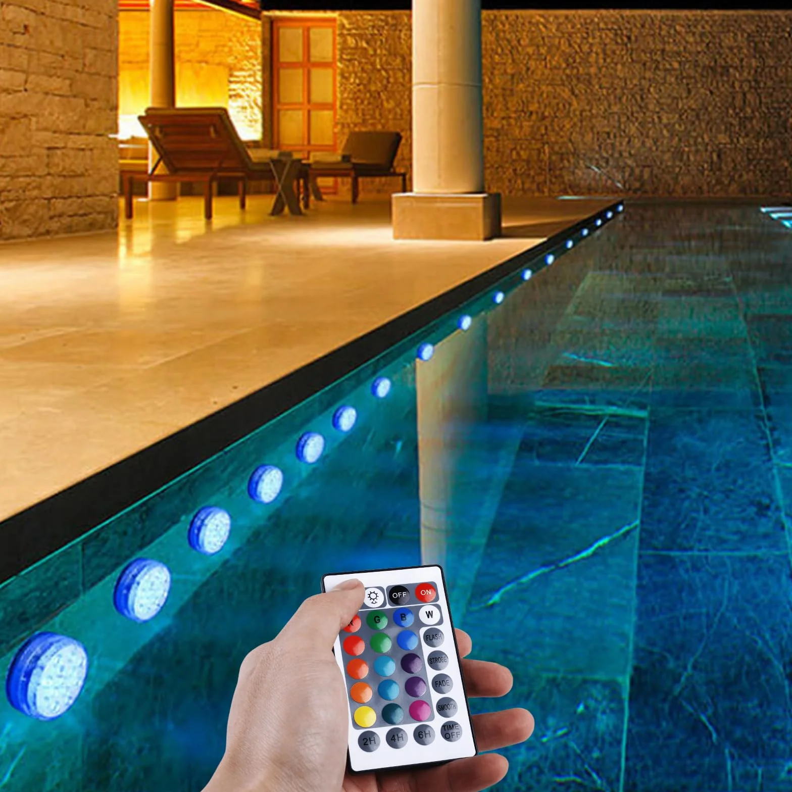 4 sztuki diod LED z pilotem zdalnego sterowania, zatapialne światło LED z pilotem zdalnego sterowania, wodoszczelne oświetlenie do akwarium, wazonu, spa, akwarium