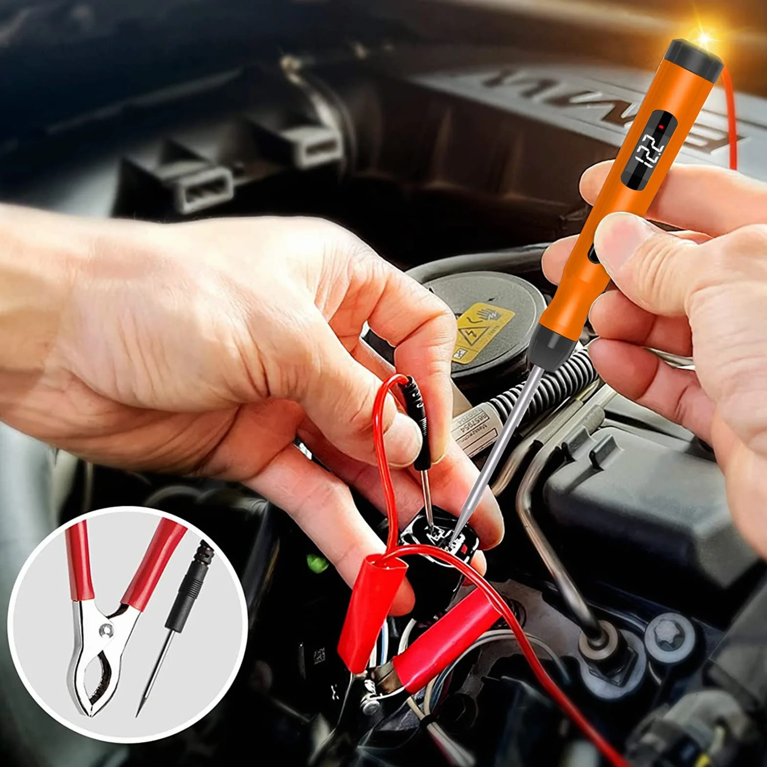 KAISAL Tester obwodów elektrycznych z woltomierzem cyfrowym 5-30 V wielofunkcyjny