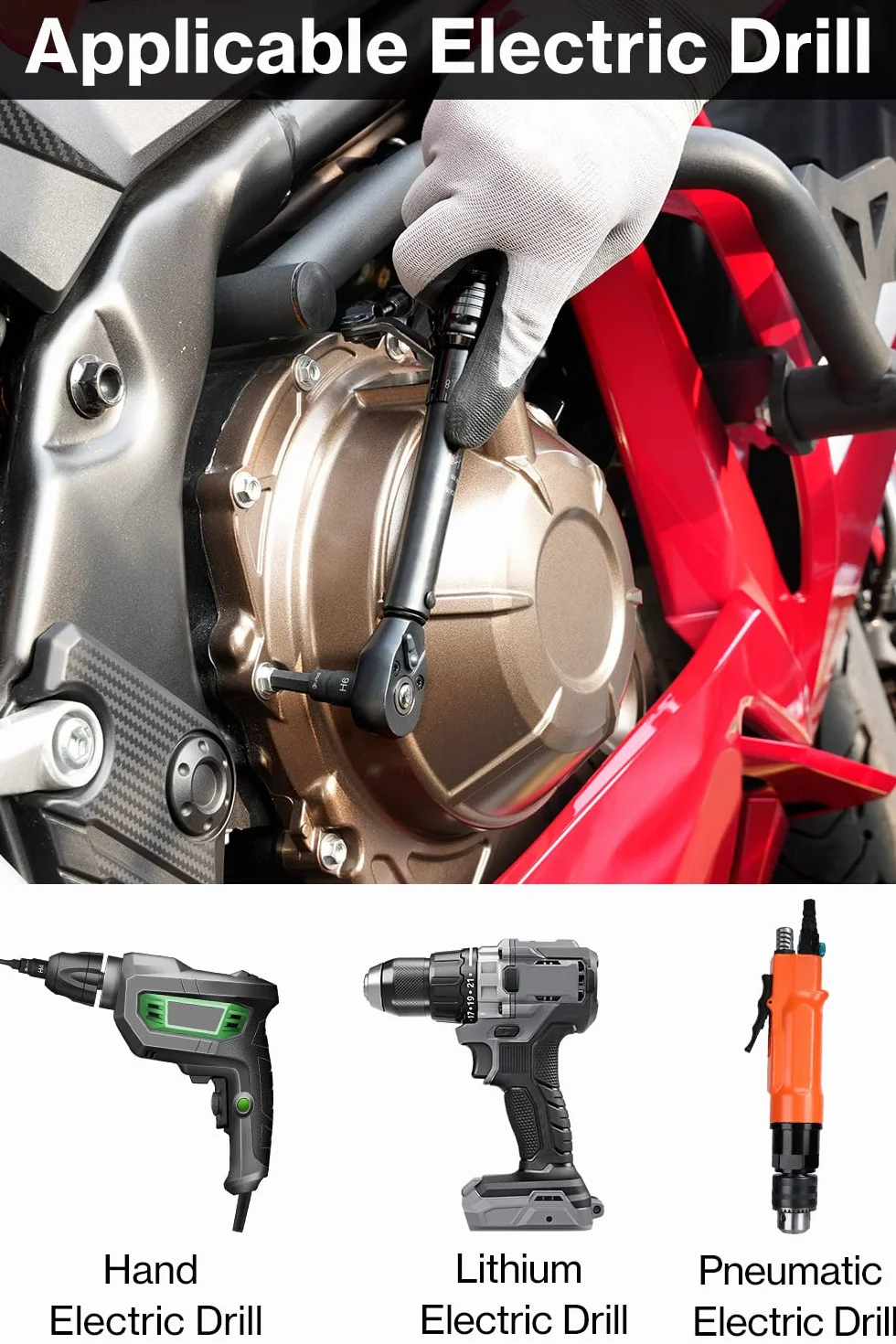Lytool 1/4" 25-częściowy zestaw kluczy nasadowych Torx i Hex z adapterami