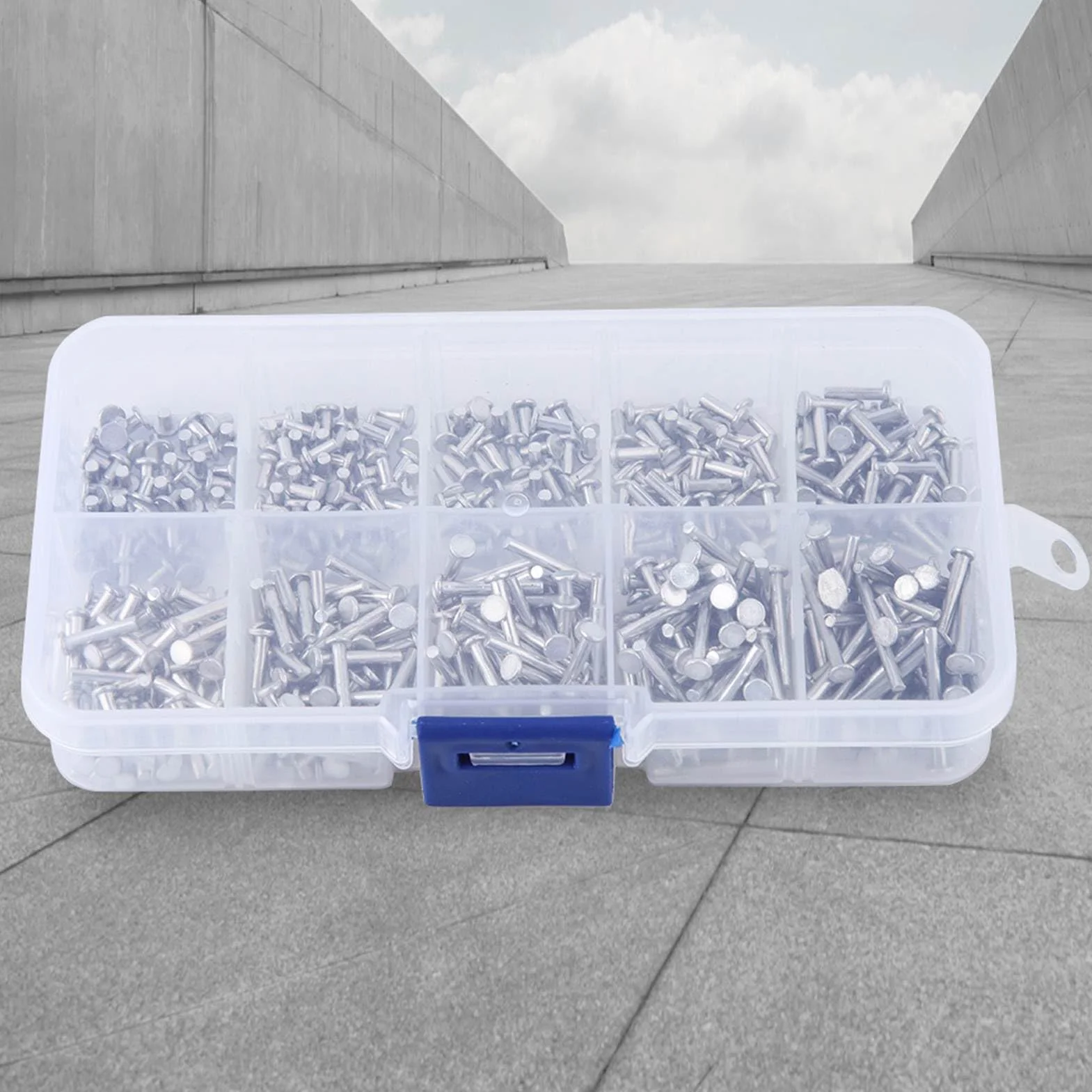 Płaskie Nity Aluminiowe z łbem Stożkowym Płaskim 500 Szt. Zestaw M2 Aluminium 3-18mm
