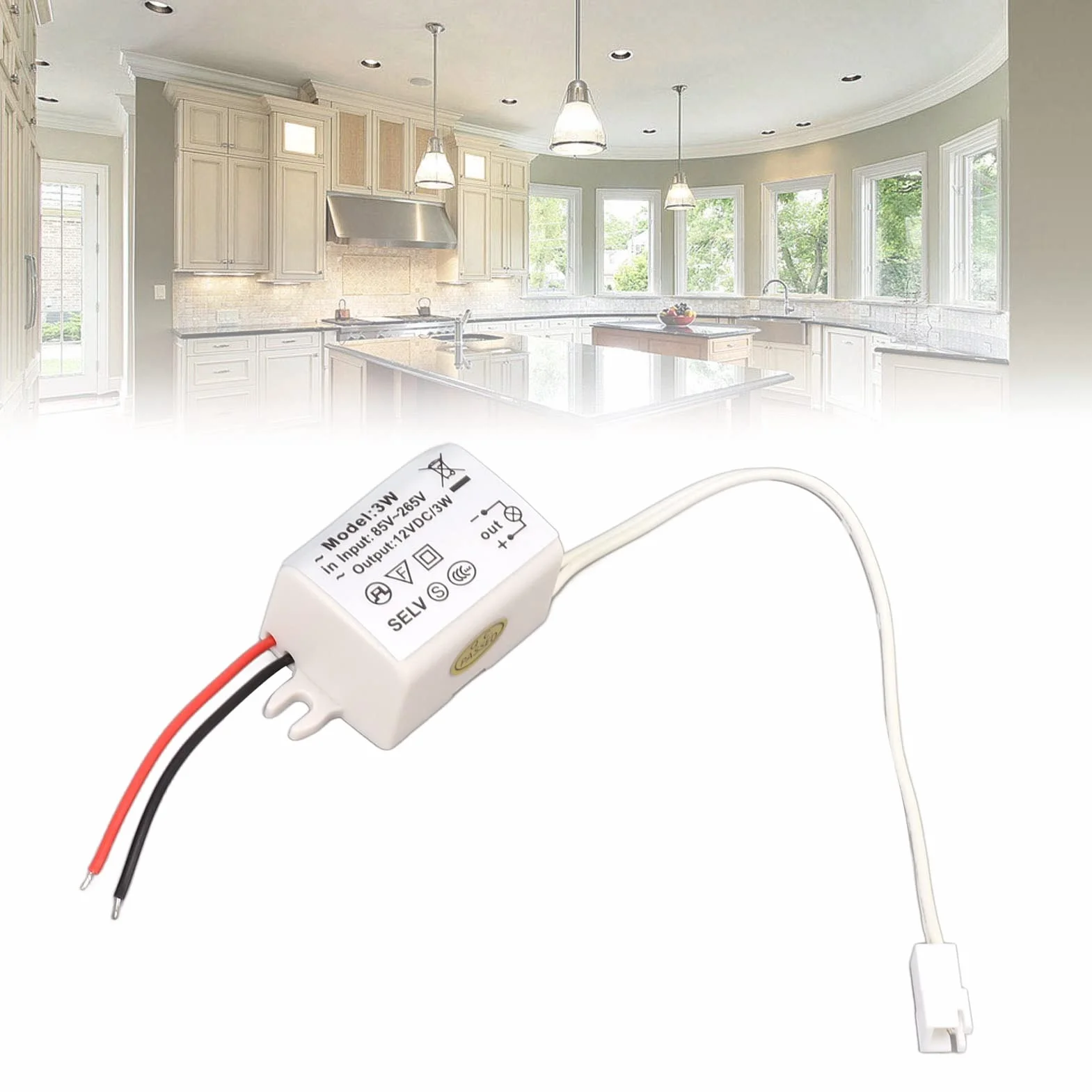 Fdit Led Drive Power Adapter lampy 12 V zasilacz Power Driver światła DC 12 V napięcie stałe adapter 3 W kompaktowy z merchandiserami