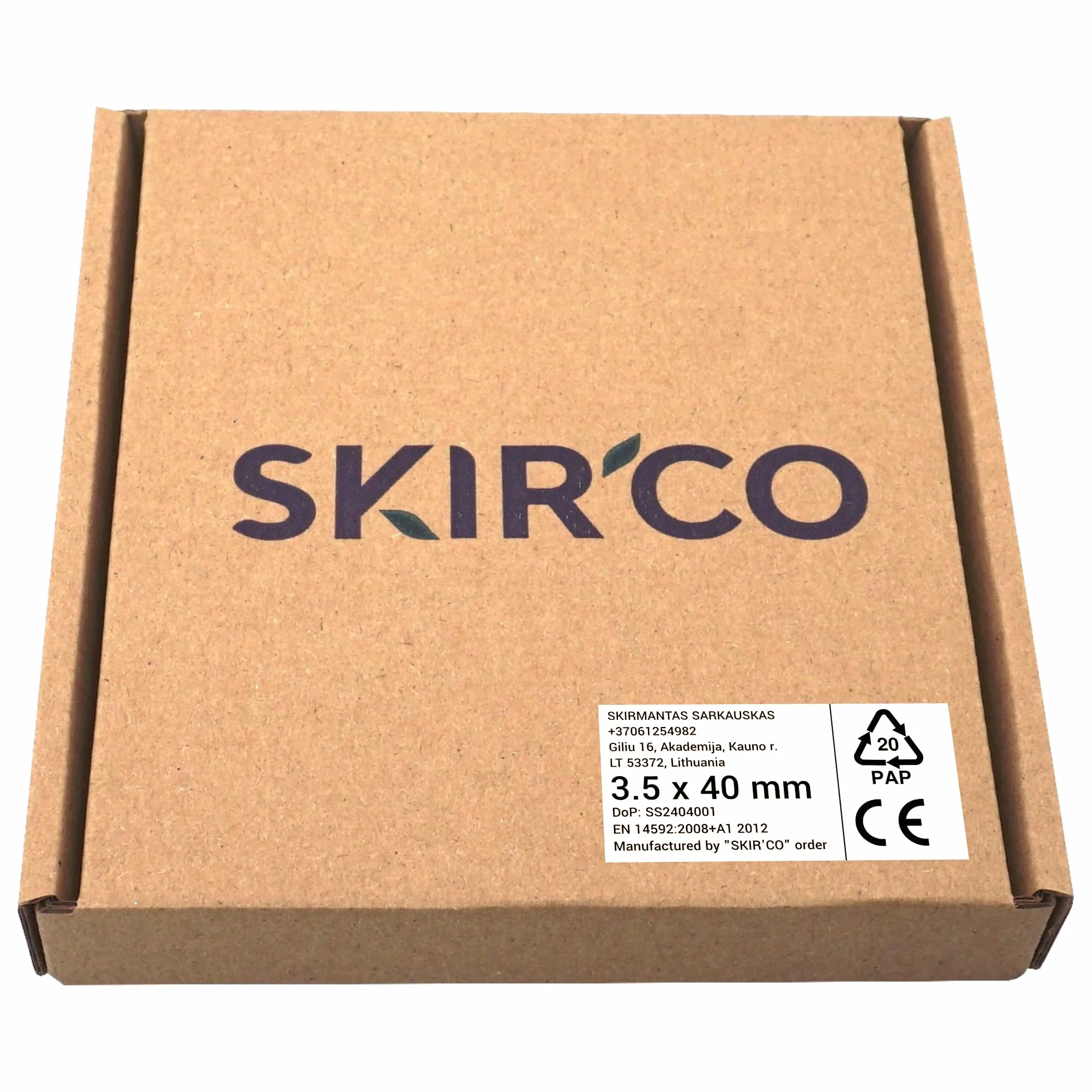 SKIR'CO (opakowanie 100 szt.) stal ocynkowana 3,5 x 40 mm srebrne śruby do drewna, Pozidriv z łbem stożkowym, śruby do płyt wiórowych, PZ w pełni gwintowane (100, 3,5 x 40 mm)