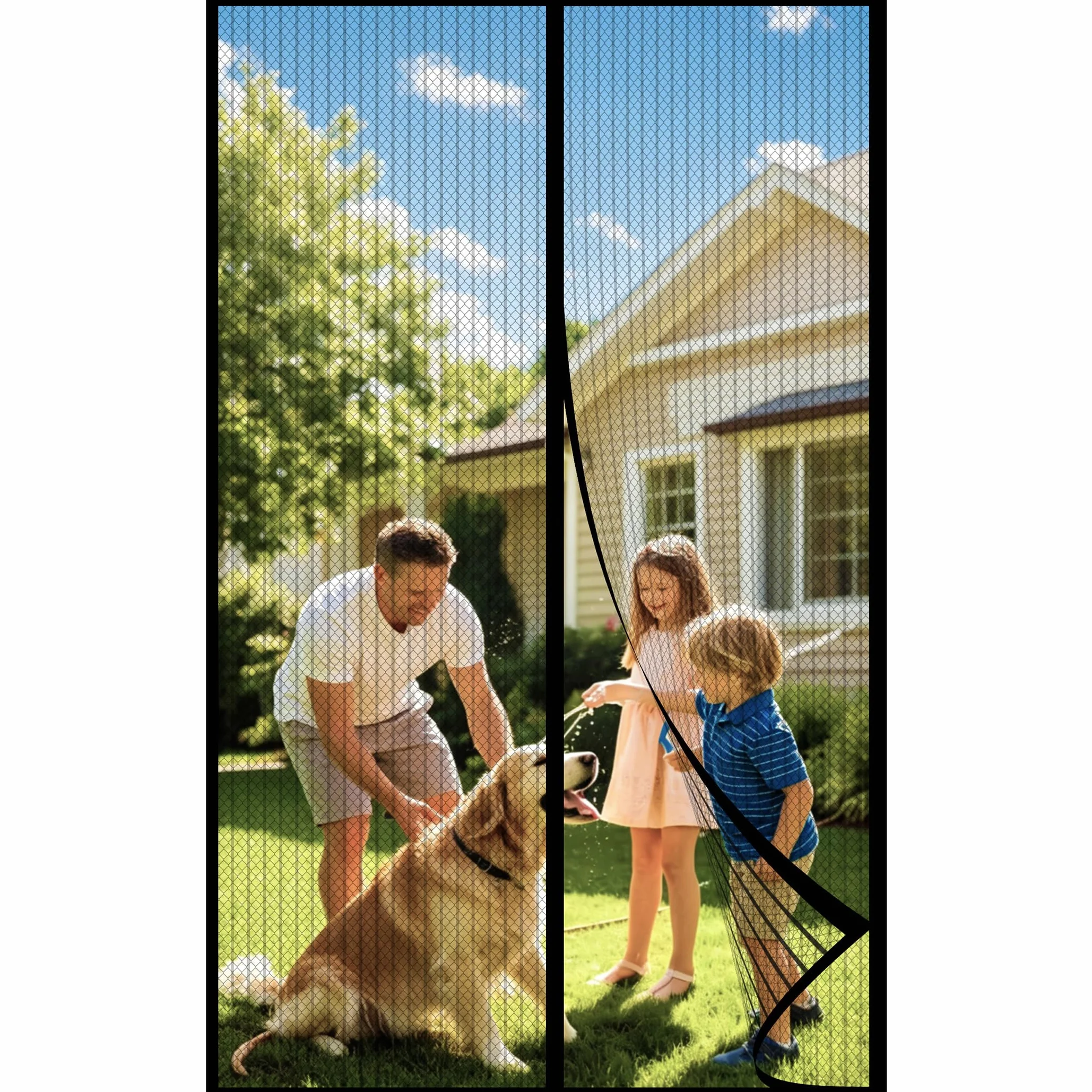 Moskitiera magnetyczna na drzwi balkonowe 90x230 cm czarna