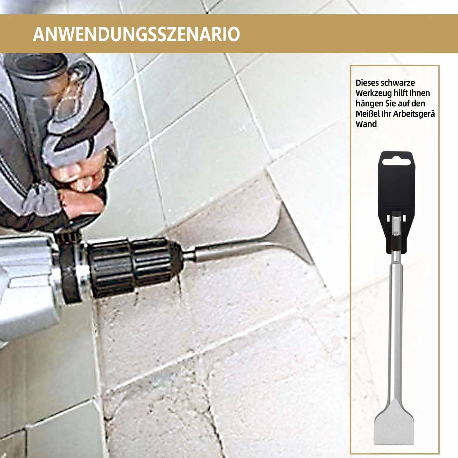 CSOOM SDS PLUS zestaw 2 dłut, dłuta do płytek 75 x 160 mm i dłuto płaskie 100 x 250 mm, do płytek, kleju do płytek, betonu, kamienia naturalnego, muru itp