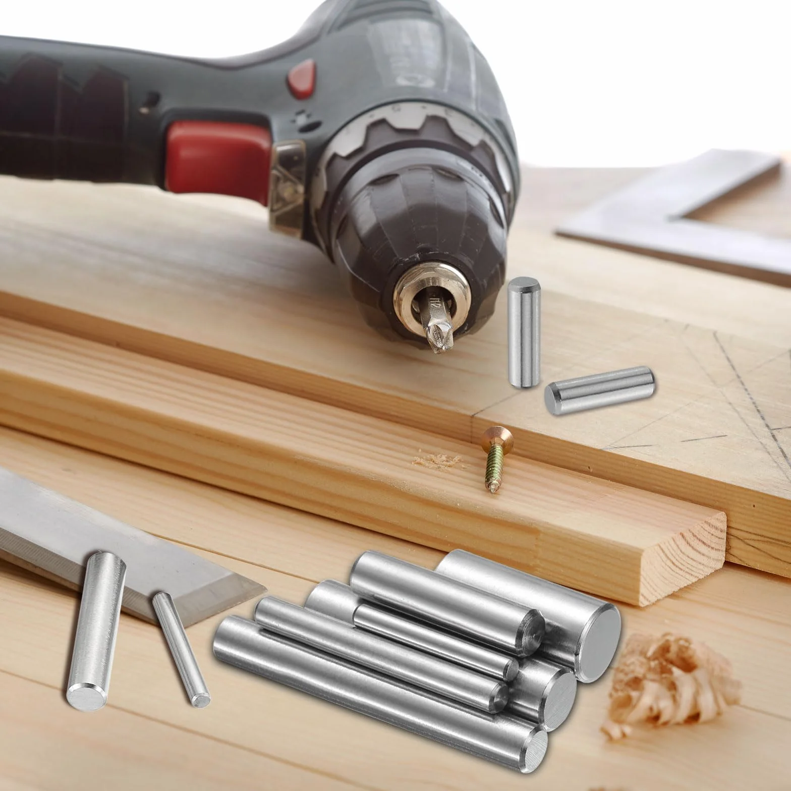 QUARKZMAN 80 sztuk nierdzewnych kołków cylindrycznych, 3 mm x 16 mm, sztyft do mocowania metalu, 316 l, stal nierdzewna, do majsterkowania, mebli, projektów rękodzielniczych