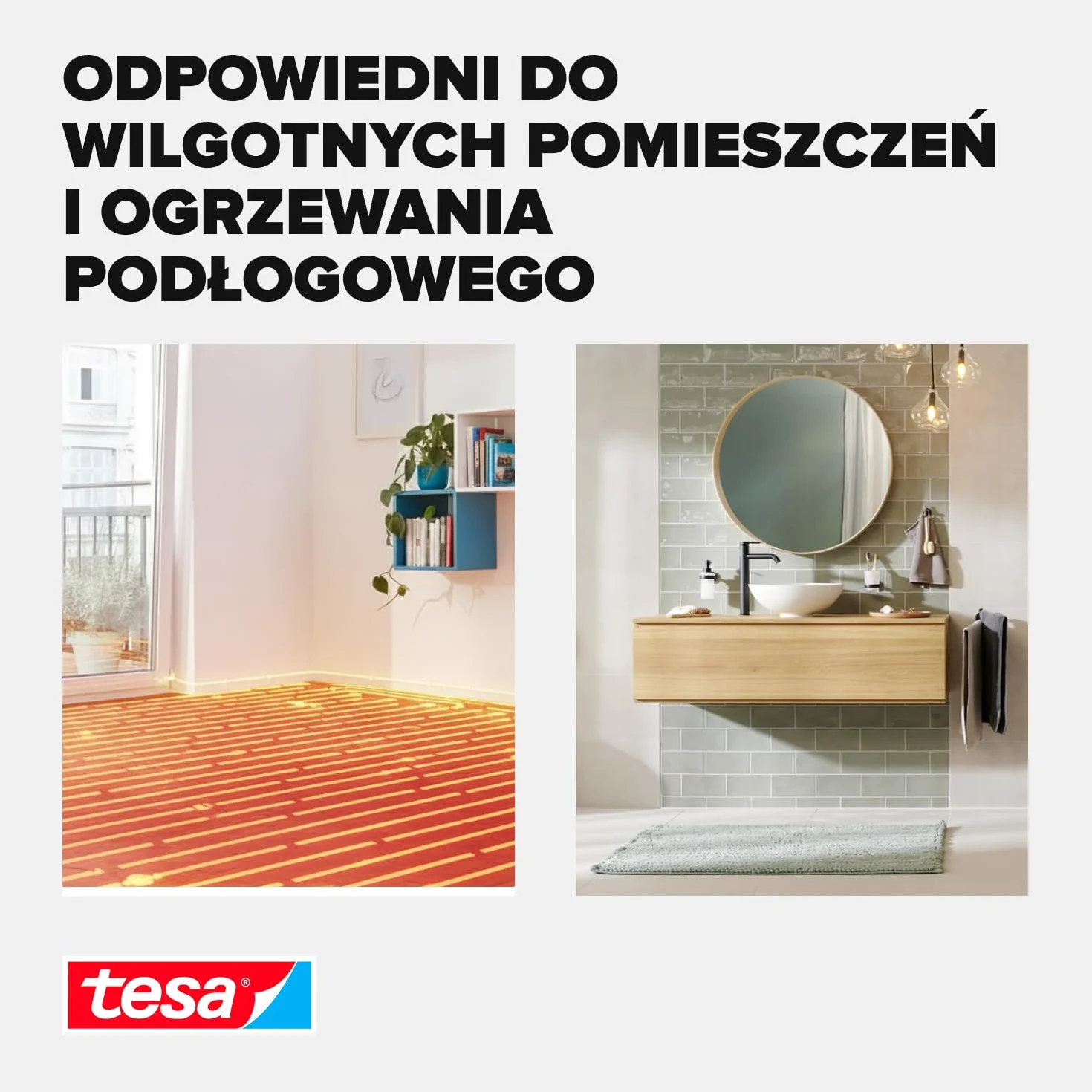 tesa® taśma montażowa extra strong - dwustronna taśma samoprzylepna do mocowania wykładzin dywanowych i PCV - dwustronnie klejąca - 10 m x 50 mm