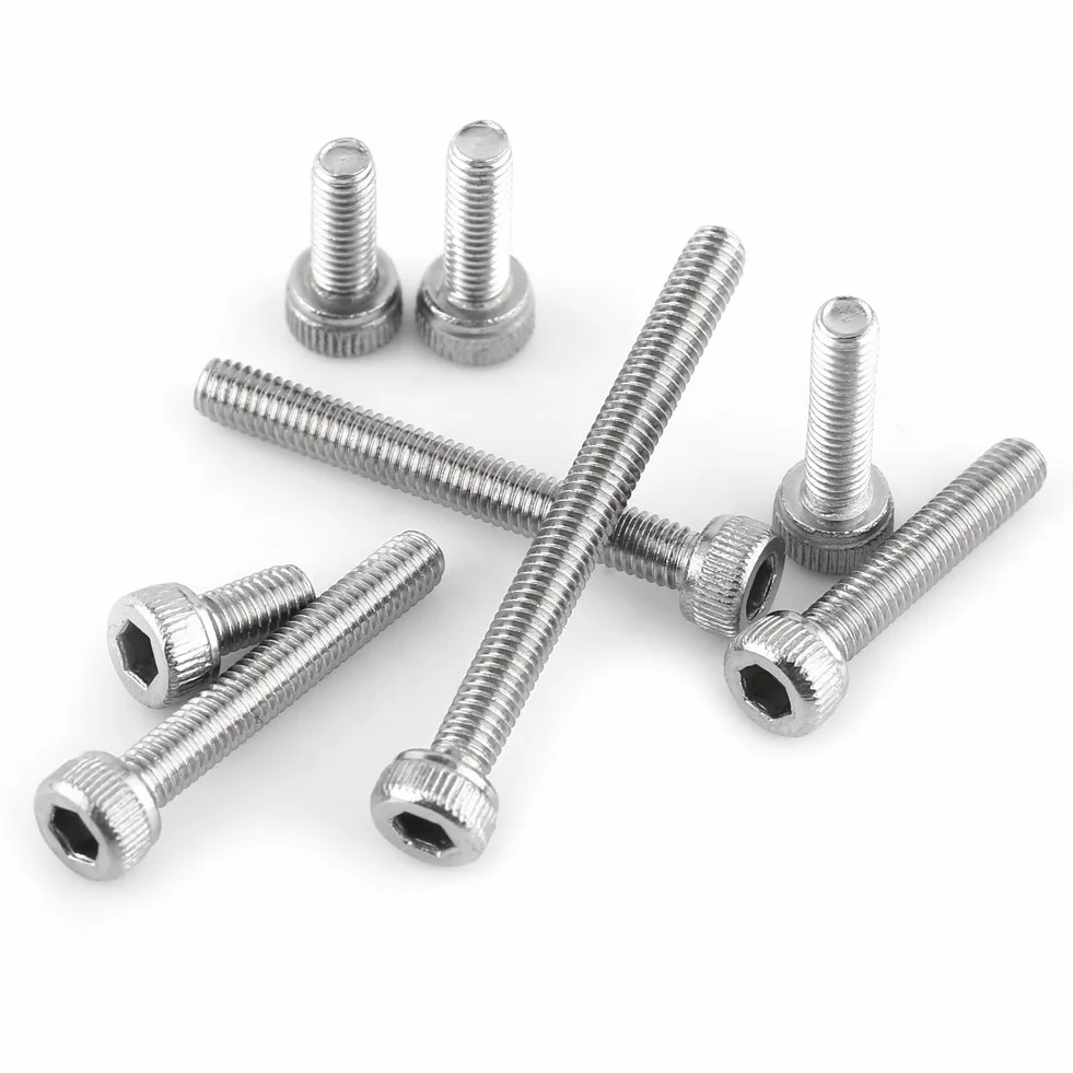 Walfront 160 szt. Śruby z łbem sześciokątnym 304 stal nierdzewna M3 x 6-30mm