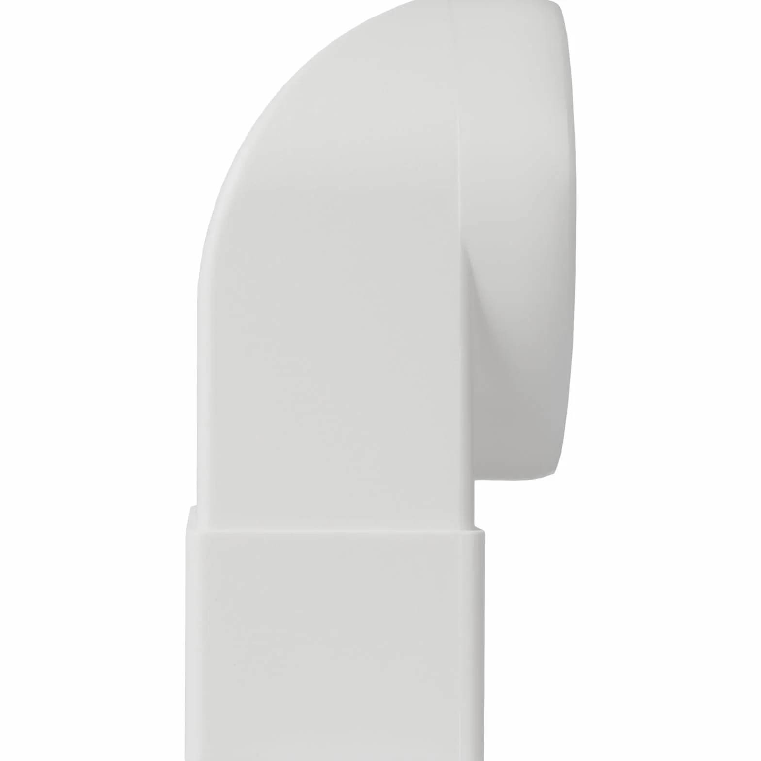 Vent Systems 220 x 55 mm do Ø 100 mm, adapter kątowy 90° – białe tworzywo sztuczne łącznik rurowy prostokątny do okrągłego – odporny na wysokie temperatury, hermetyczne przejście do kuchni, łazienki