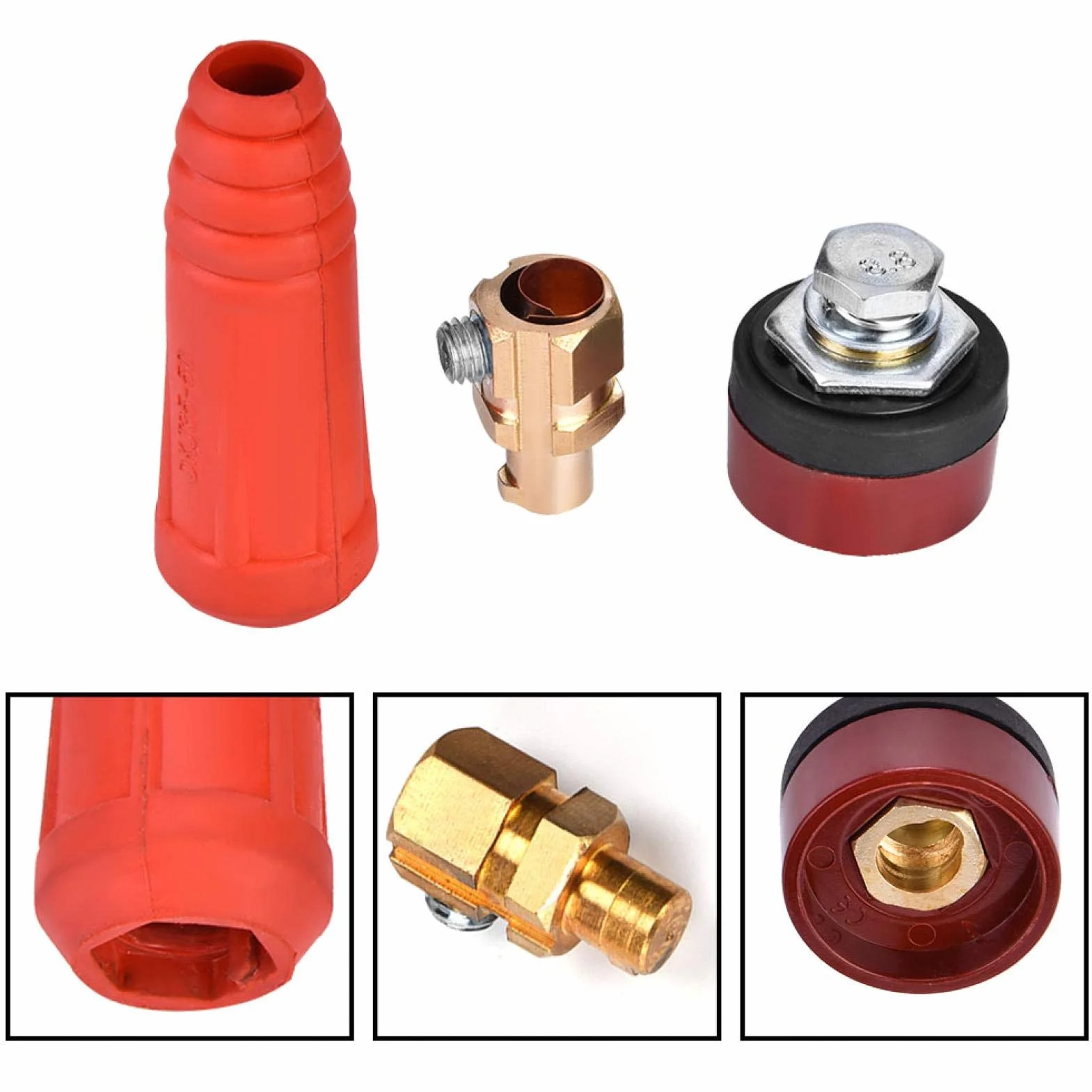 1 kawałek. Złącze kabla spawalniczego, adapter szybkiej adaptacji wtyku kabla DKJ Kabel spawalniczy szybkozłączki DKJ10-25, DKJ35-50, DKJ50-70, DKJ70-95 (opcjonalnie) (DKJ35-50-czerwony)