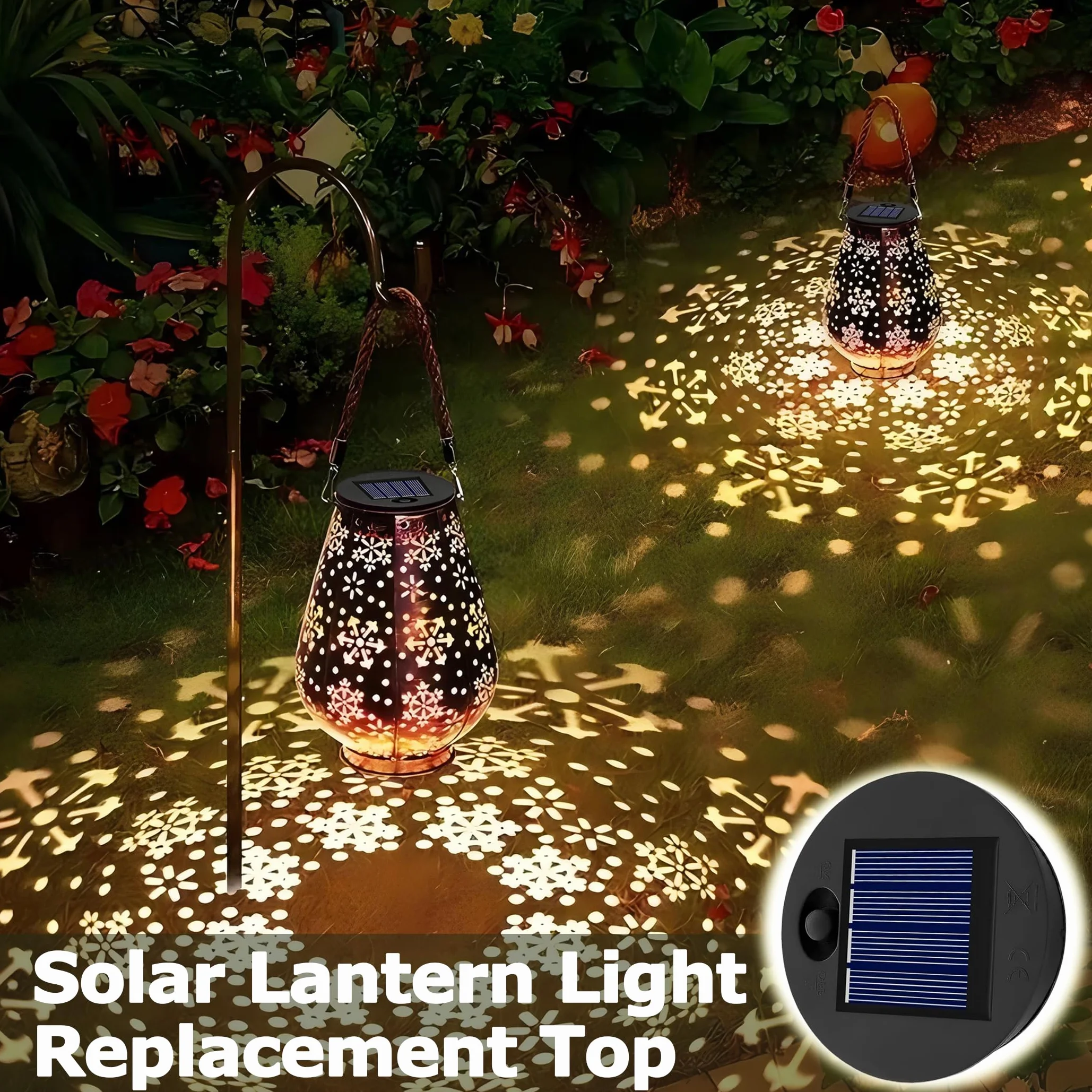 Wymienna górna część lampy solarnej 7 cm do lampionów zewnętrznych, mały rozmiar, 1,2 V 600 mAh, wodoszczelne ciepłe światło IP44, 7 cm LED wymienna górna jednostka do zewnętrznej lampy ogrodowej, 2