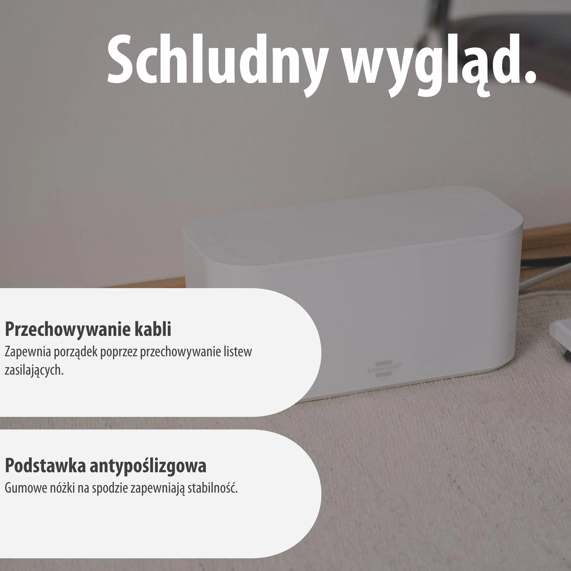 Brennenstuhl puszka kablowa do listwa zasilająca (z wysoce odpornego na uszkodzenia specjalnego tworzywa ABS, wymiary wewnętrzne: 296x129x134 mm, idealna do domu, biura i recepcji) biały
