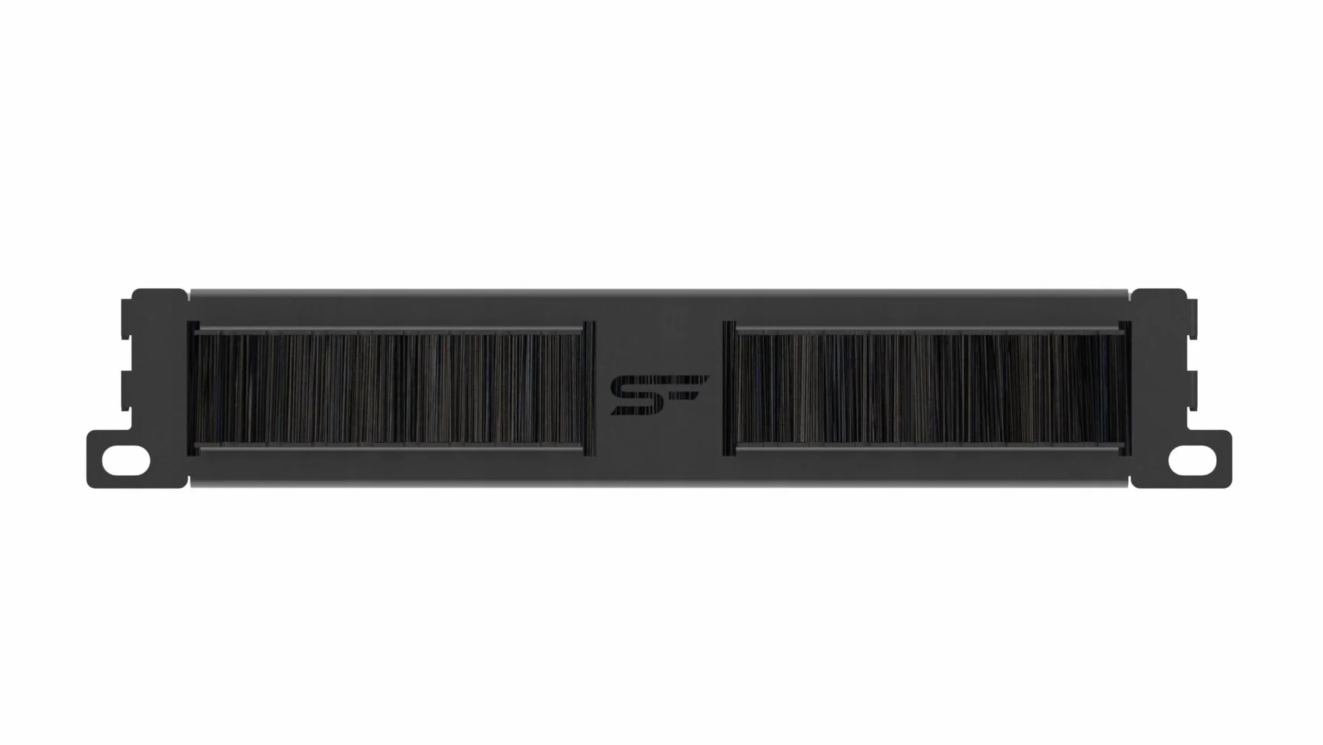 Przepust Szczotkowy Professional Rack 10 cali 1U, Metal, Czarny | Listwa do Prowadzenia Kabli z Organizerem Kabli Panel Szczotkowy Serwery Rack 10 cali