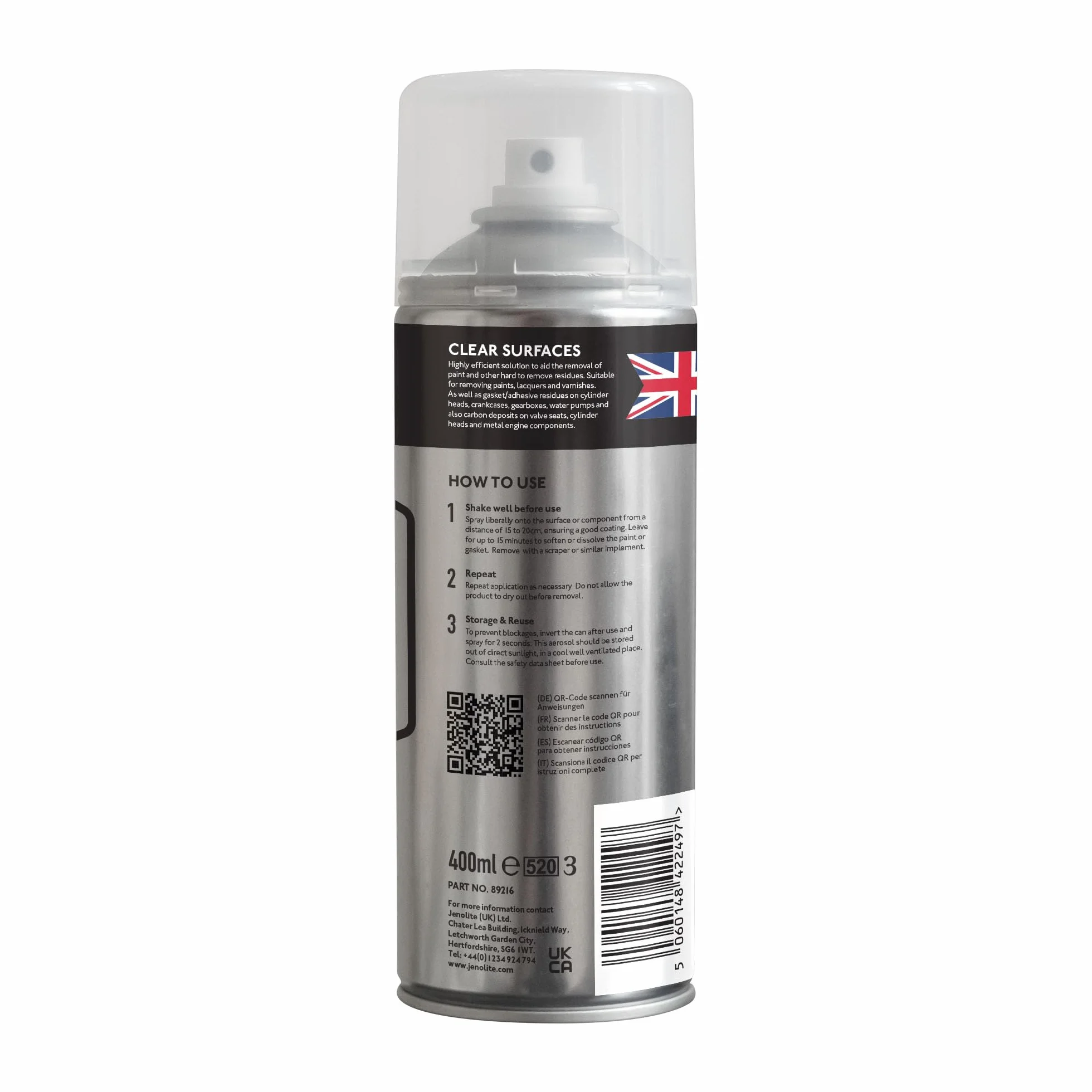 JENOLITE Spray do usuwania lakieru przemysłowego, żelowa formula, 400 ml, do metalu, drewna, cegły, betonu