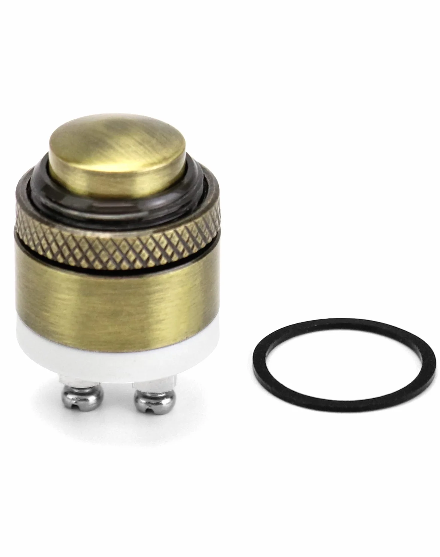 QWORK® 16MM mosiężny dzwonek do drzwi chwilowy przyciskowy przełącznik wciskany 12V 36V DC 2A 1NO wodoodporny do samochodu AGD