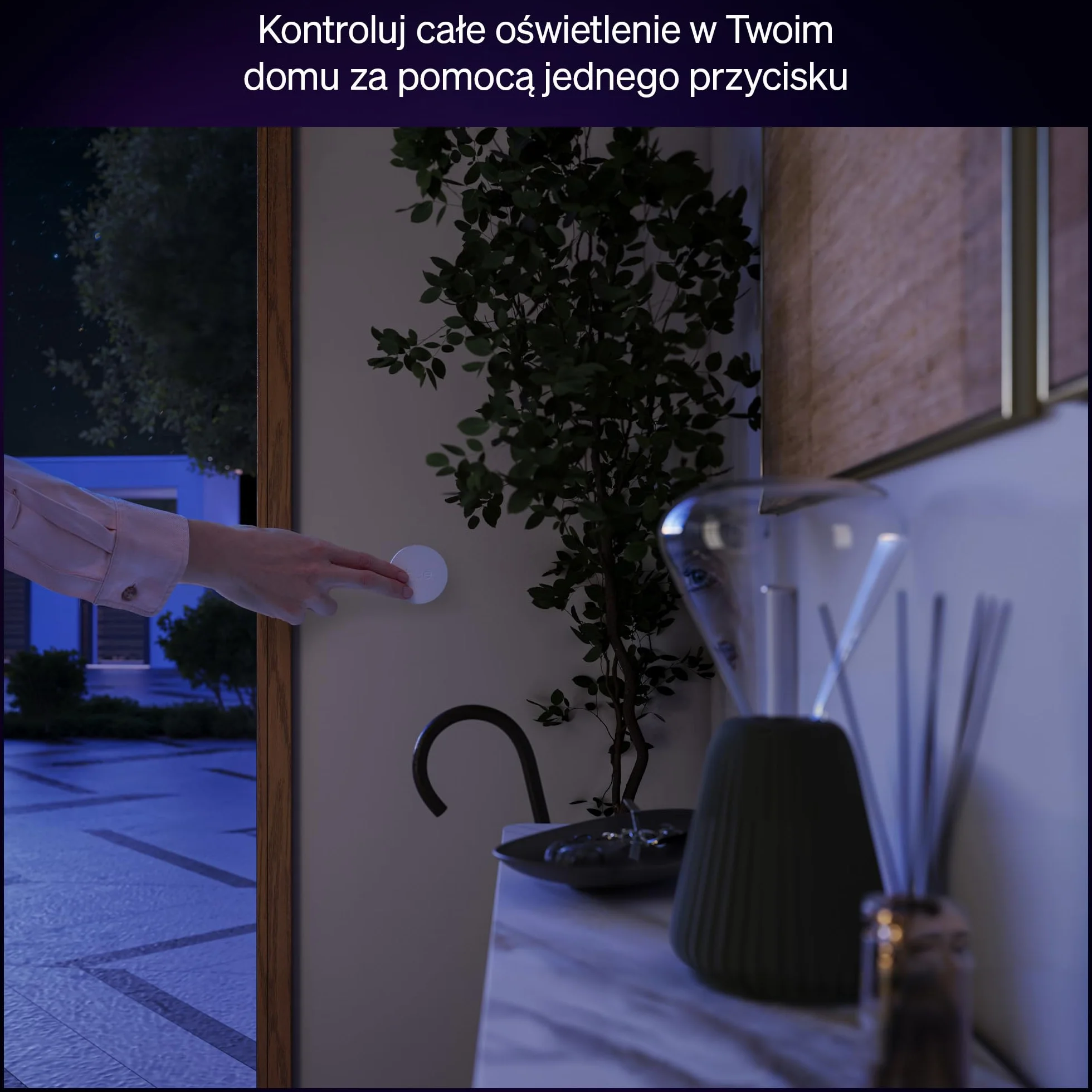Philips Hue Inteligentny Przycisk Akcesorium inteligentnego oświetlenia. Bezprzewodowe sterowanie oświetleniem domowym, salon, sypialnia, nowa generacja