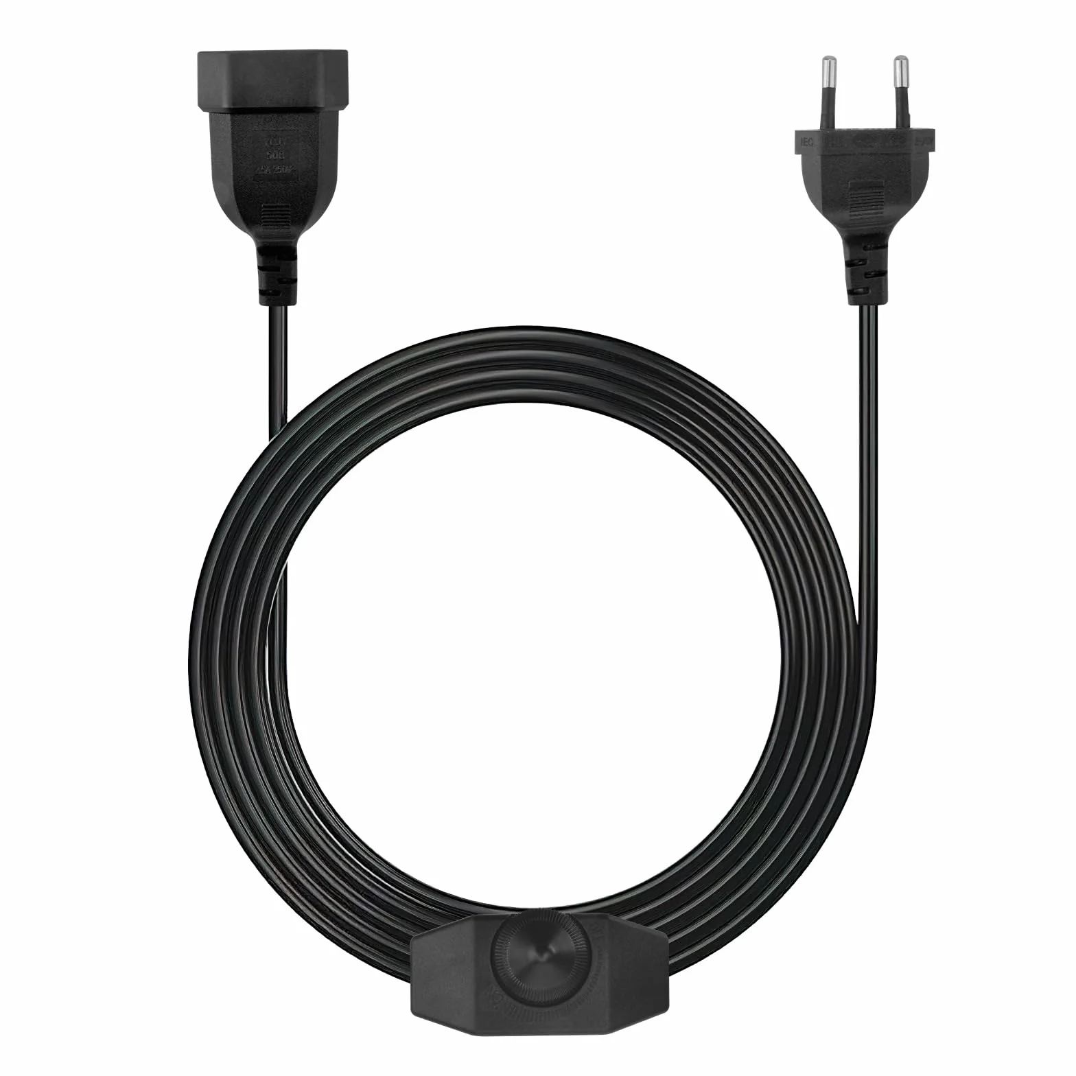 VOSSOT Ściemniacz do lamp LED, 2-metrowy przełącznik ściemniający, ściemniacz LED 230 V z przełącznikiem, ściemniacz przewodowy LED 220-250 V / 100 W max, przełącznik ściemniający do lamp LED, EURO