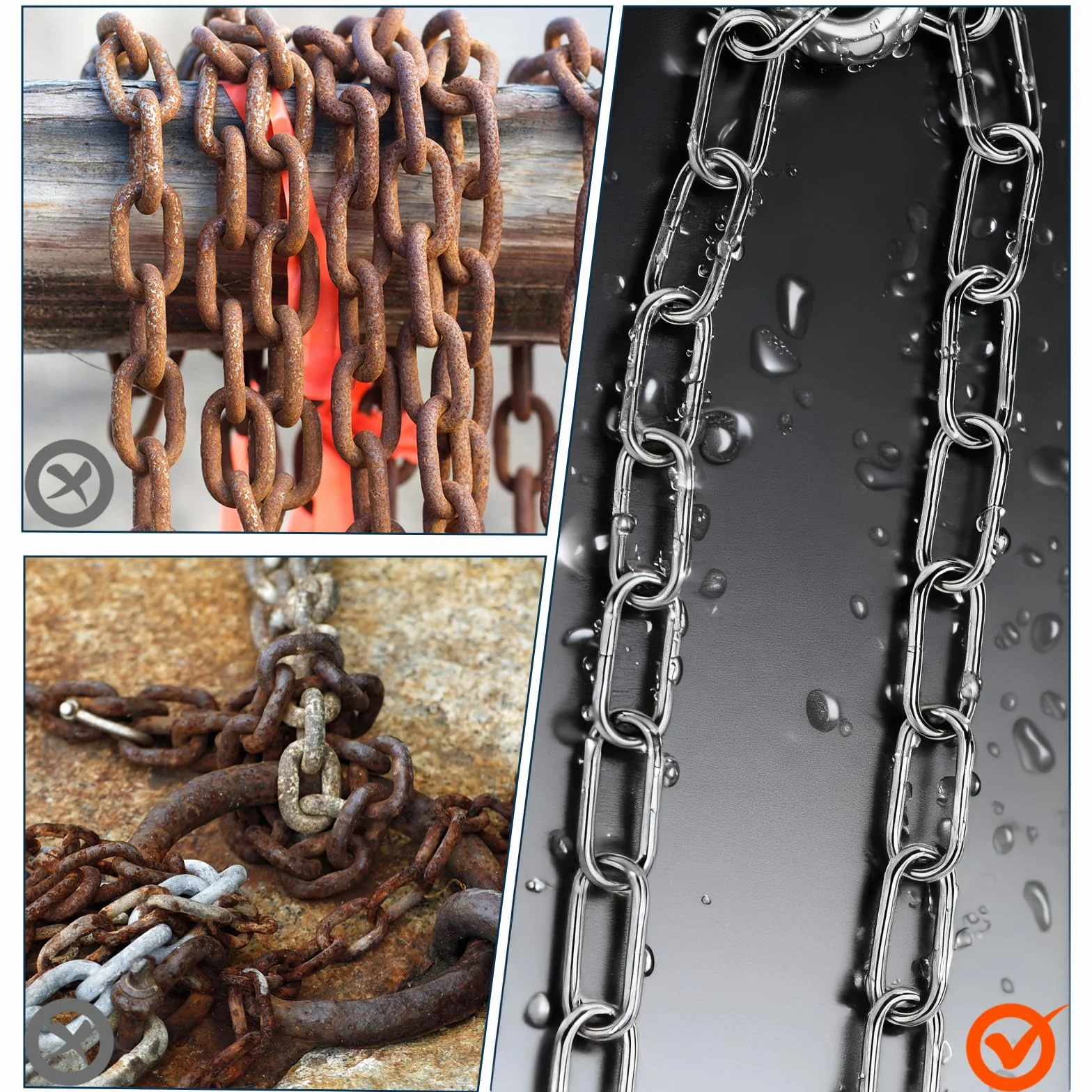Metalowy łańcuszek ze stali nierdzewnej, 5 m, towar sprzedawany na metry, 2 mm, łańcuch ogniwowy, 1 sztuka, metalowy łańcuszek ze stali nierdzewnej do łańcuszków na bieliznę, łańcuch dla psa
