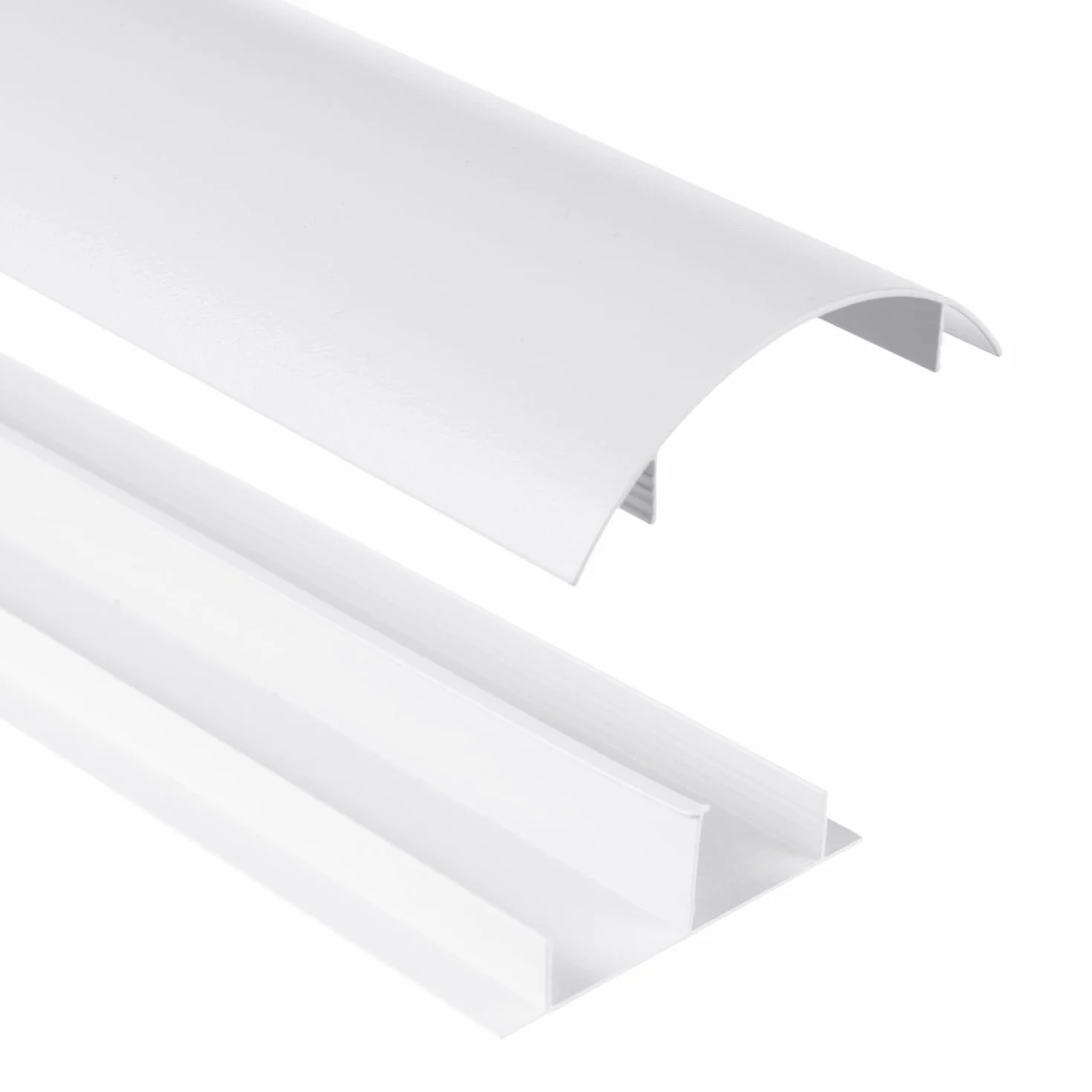 Kanał kablowy aluminiowy Maclean 750x62x20mm | Profil półkolisty do HDMI audio LAN | Zawiera akcesoria montażowe | Do montażu na ścianie i podłodze | System dwuczęściowy (Biały)