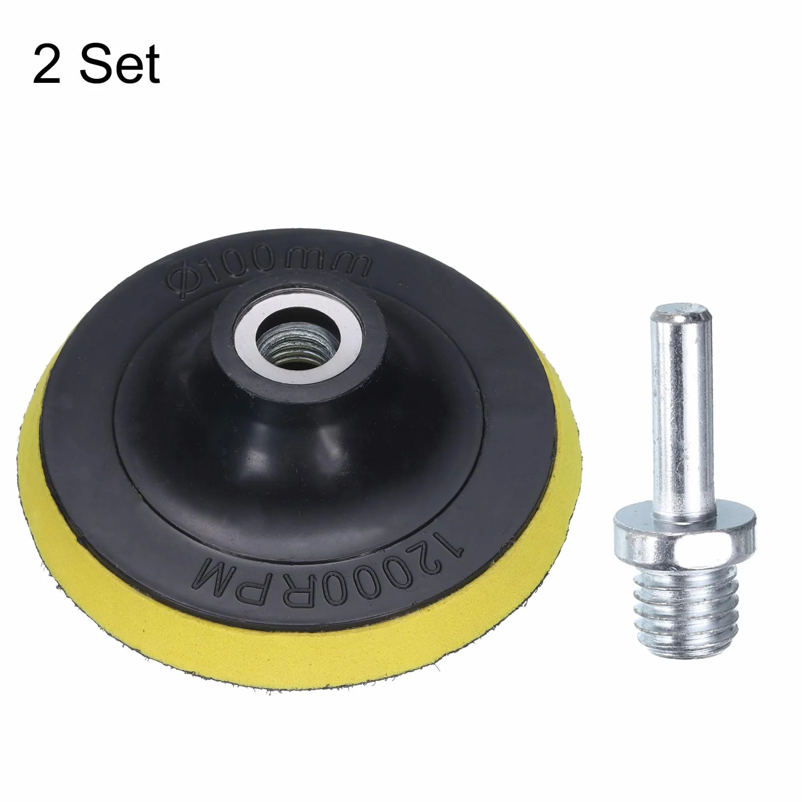 QUARKZMAN 2 sztuki rzepy do szlifierki z adapterem M14 do podkładek polerskich 100mm, zestaw polerowy do szlifierki kątowej do polerowania diamentowego, żółty+czarny