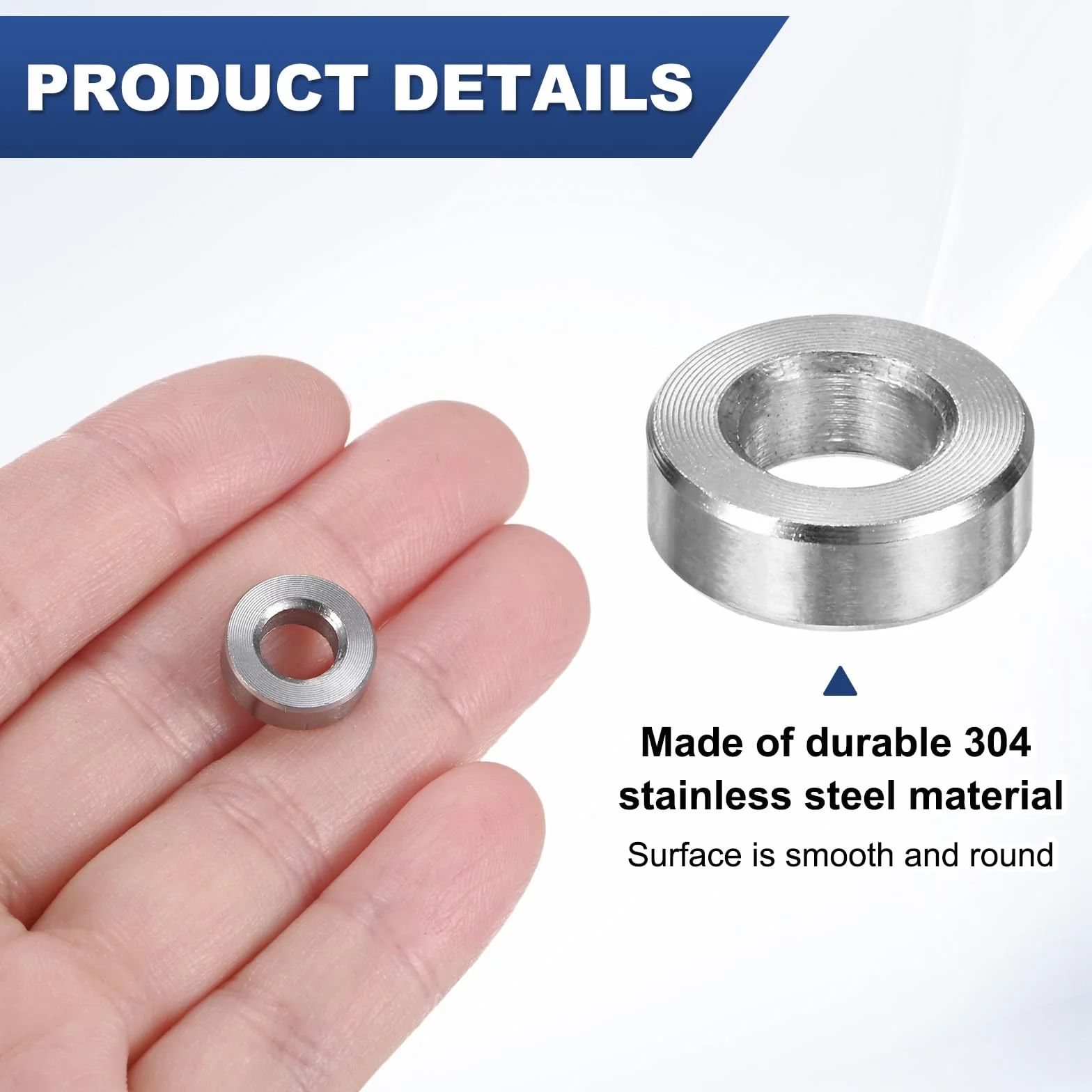 M METERXITY 8 elementów dystansowych ze stali nierdzewnej M6 304, wewnętrzna średnica 6 mm x zewnętrzna średnica 12 mm x długość 4 mm, metalowa tuleja dystansowa, gładkie wykończenie, okrągły element