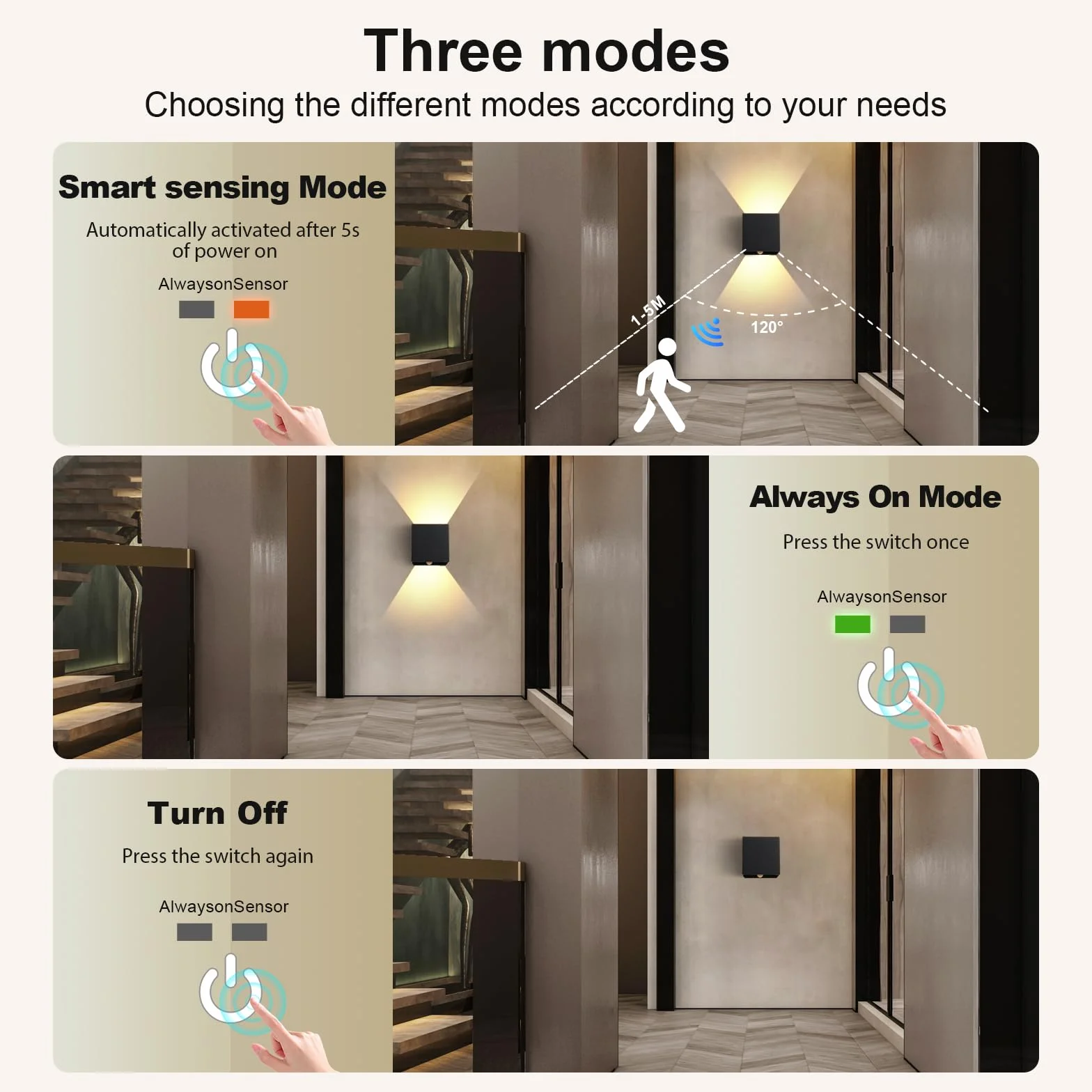 KYOTECH lampa ścienna z czujnikiem ruchu 12W IP65 1320lm czarna regulowany kąt wiązki