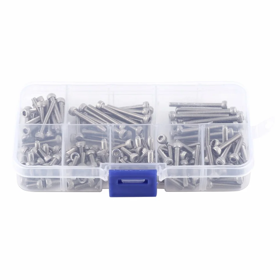 Walfront 160 szt. Śruby z łbem sześciokątnym 304 stal nierdzewna M3 x 6-30mm