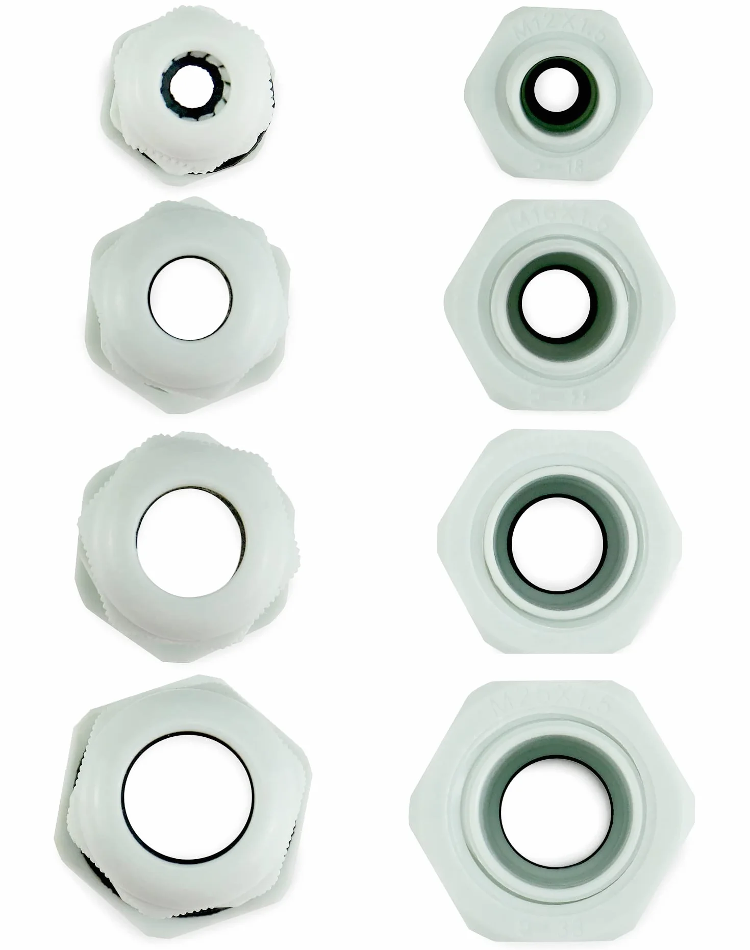 QWORK® 32 szt. Dławnice kablowe, wodoodporny plastikowy dławik kablowy, M12, M16, M20, M25
