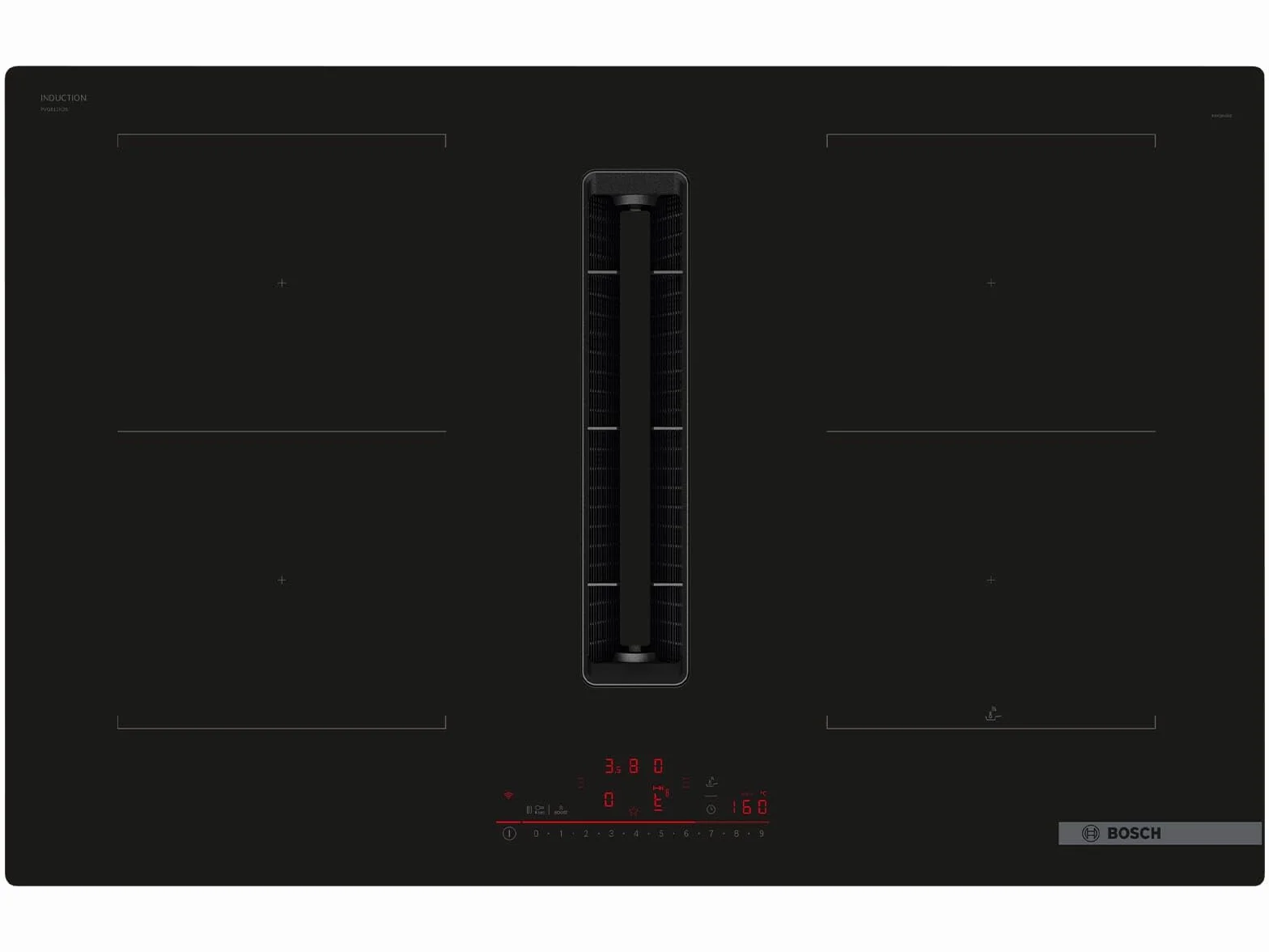 Płyta indukcyjna oddychająca - BOSCH SER6 - PVQ811H26E czarna - 4-kominkowa - Home Connect - L802xP522 mm