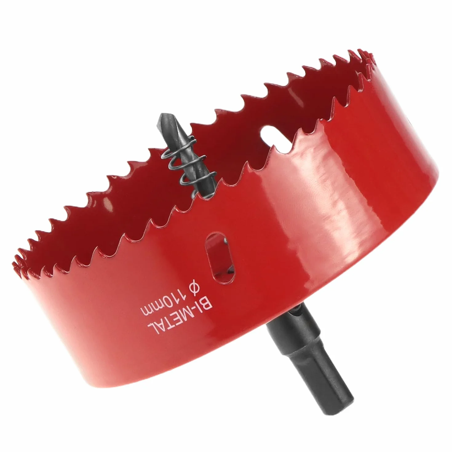 QWORK® otwornica 110 mm, HSS M42 otwornica bimetalowa, z chwytem sześciokątnym i wiertłem do aluminium, żelaza i drewna