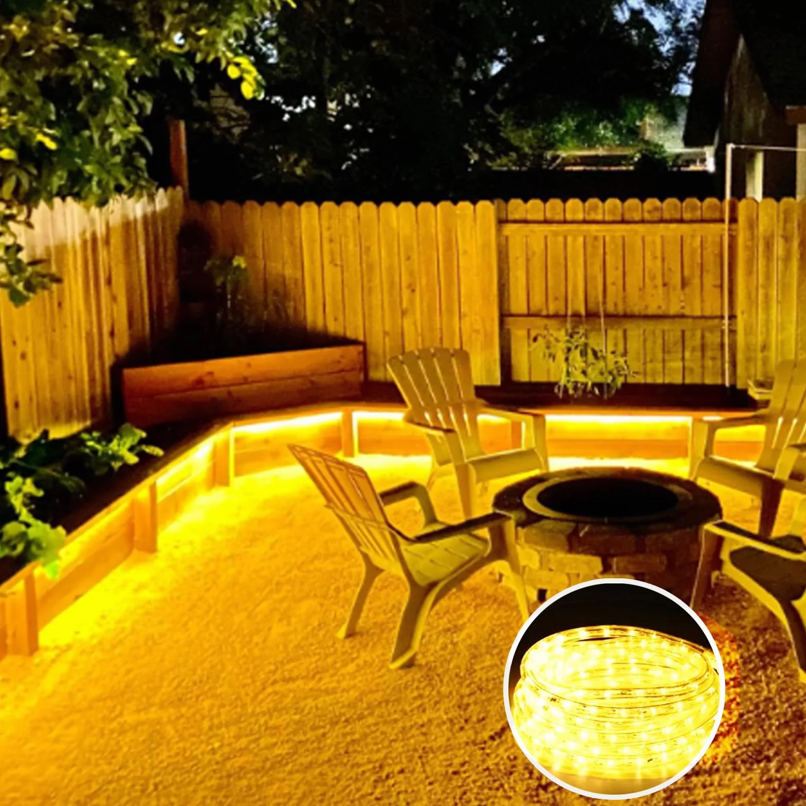 Wąż świetlny, 100 diod LED, USB, łańcuchy świetlne do użytku na zewnątrz, do wnętrz, 8 trybów IP65, wodoodporny, do sypialni, na imprezę, do ogrodu, na kemping, Boże Narodzenie (ciepła biel)