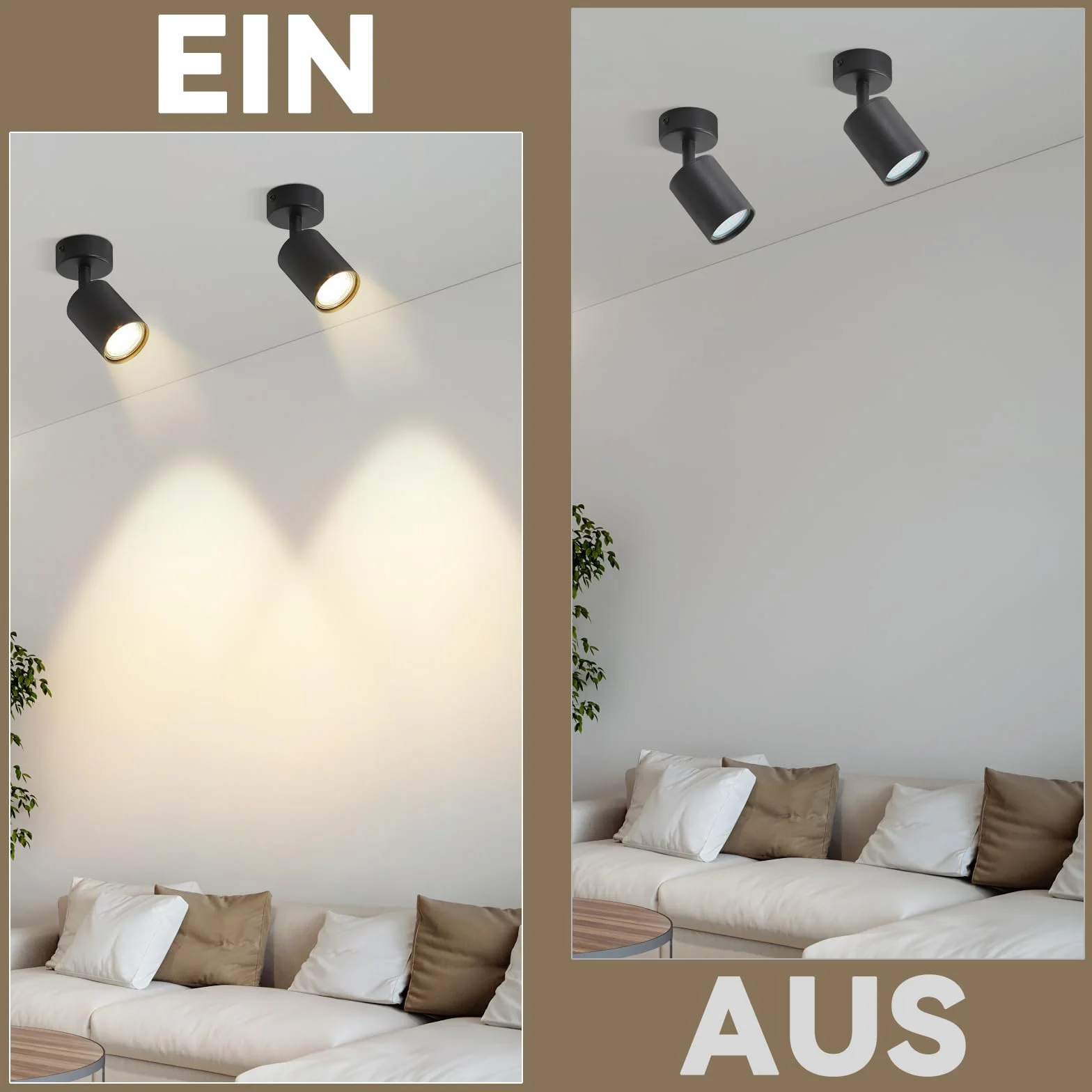 Homefire Lampa sufitowa 1 płomień do salonu: Nowoczesna lampa sufitowa GU10 okrągły reflektor czarna lampa kuchenna reflektor korytarz obrotowy reflektor ścienny do kuchni sypialni bez żarówki