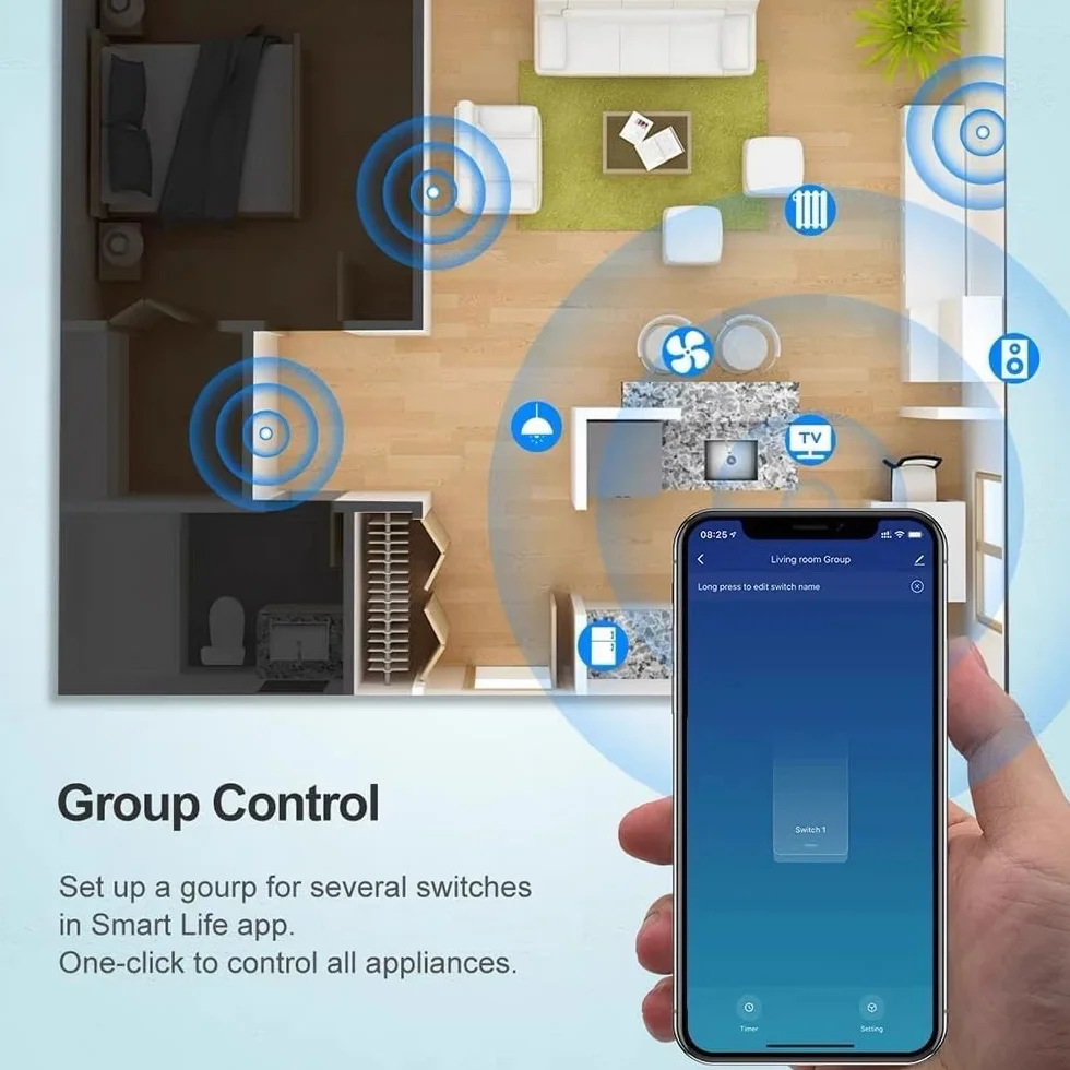 Inteligentny moduł przekaźnika WiFi 1 kanał DC 12-48V/AC 100-240V kompatybilny z Alexa Google Home