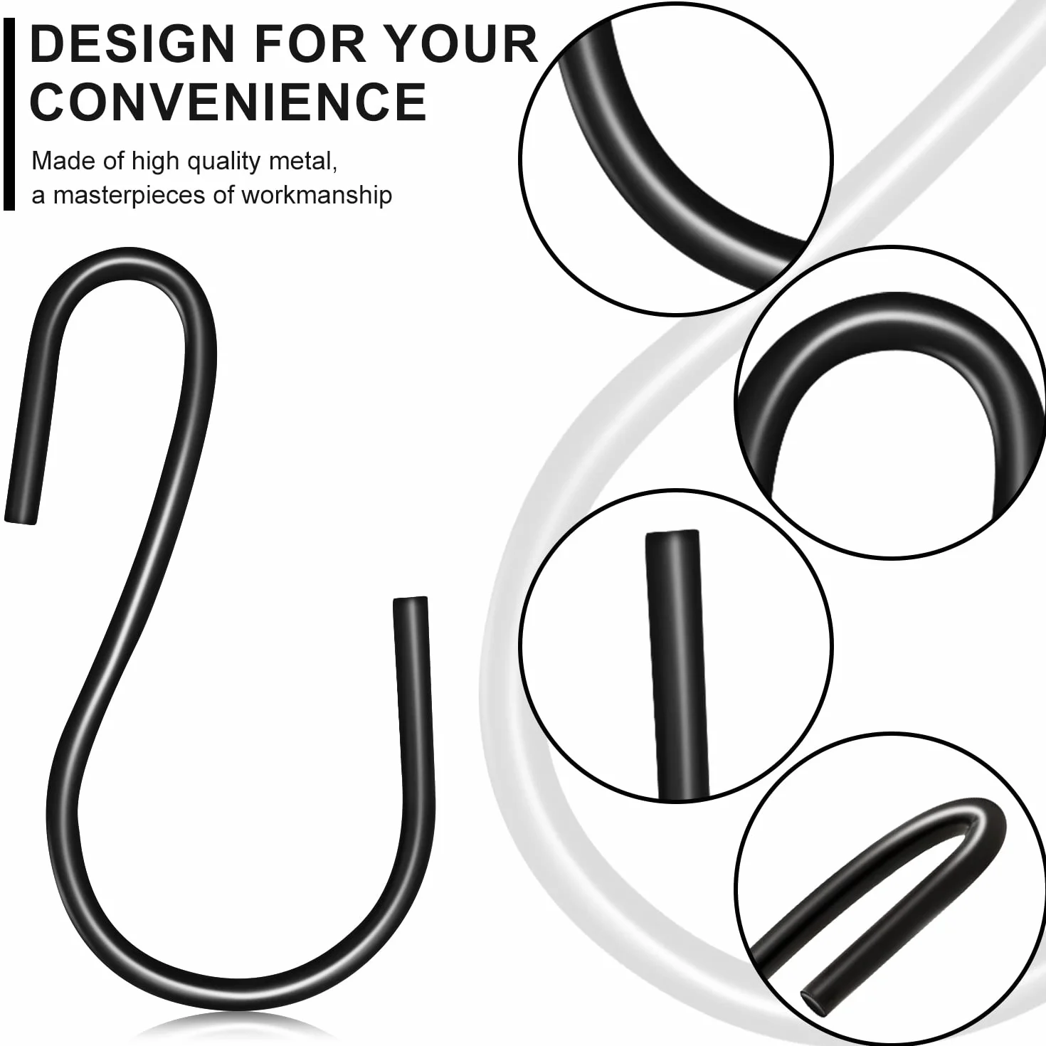 120 sztuk 2,5 cm Haczyki Mini s, s Hooks Small Male Haczyki Kuchenne Metalowe Haczyki Ozdobne Mini do Rzemiosla Bizuterii Wiszace Rosliny Doniczkowe (Czarne)