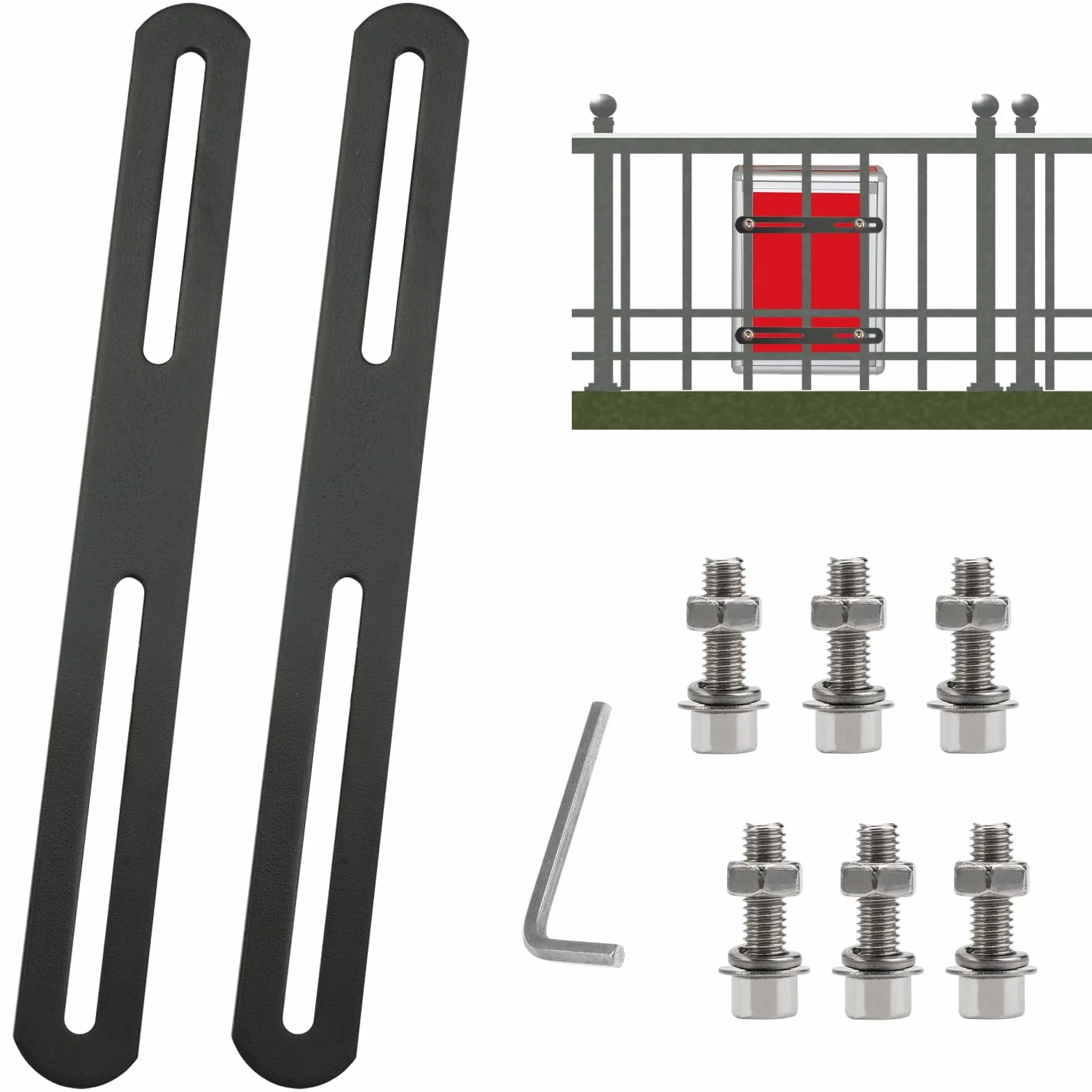 Łącznik płaski ze stali nierdzewnej 220 x 24 mm do mocowania skrzynki na listy