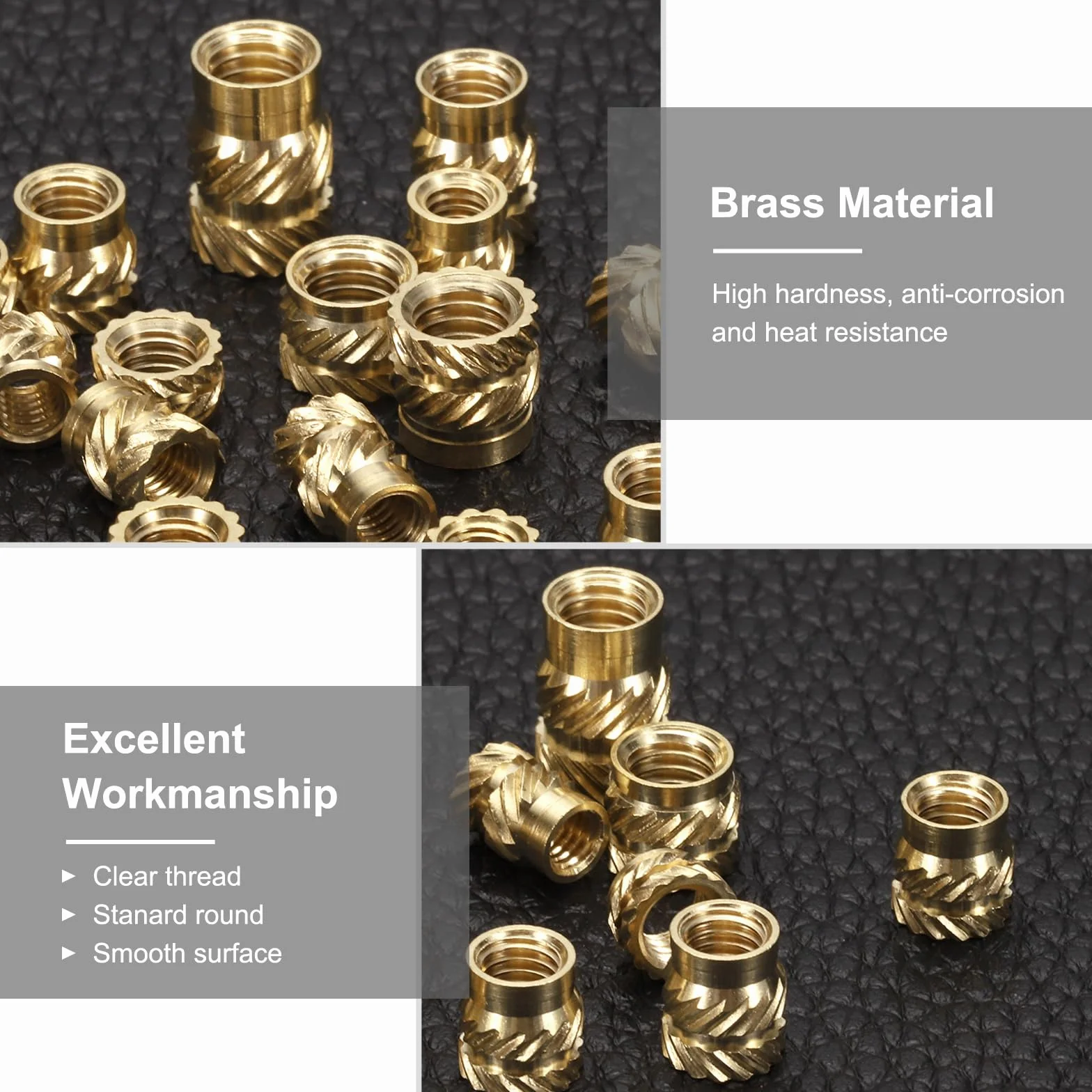 QUARKZMAN M6 wkładki gwintowane z mosiądzu Heat Set Insert M6x5mm, średnica zewnętrzna 8mm, nakrętki gwintowane 3D-Druku