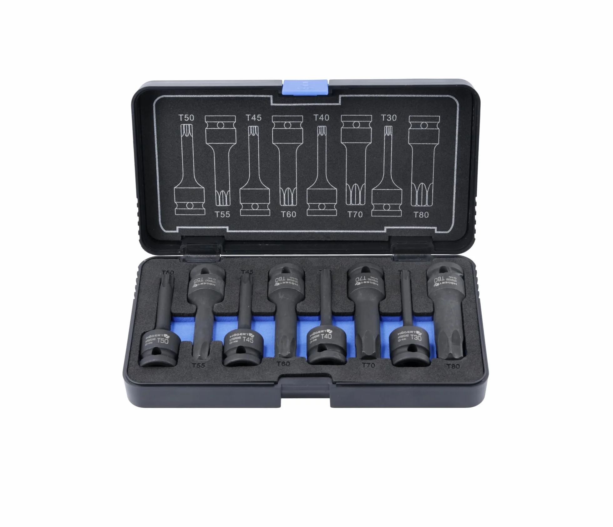 Zestaw 8 nasadek udarowych 1/2" TORX CrMo
