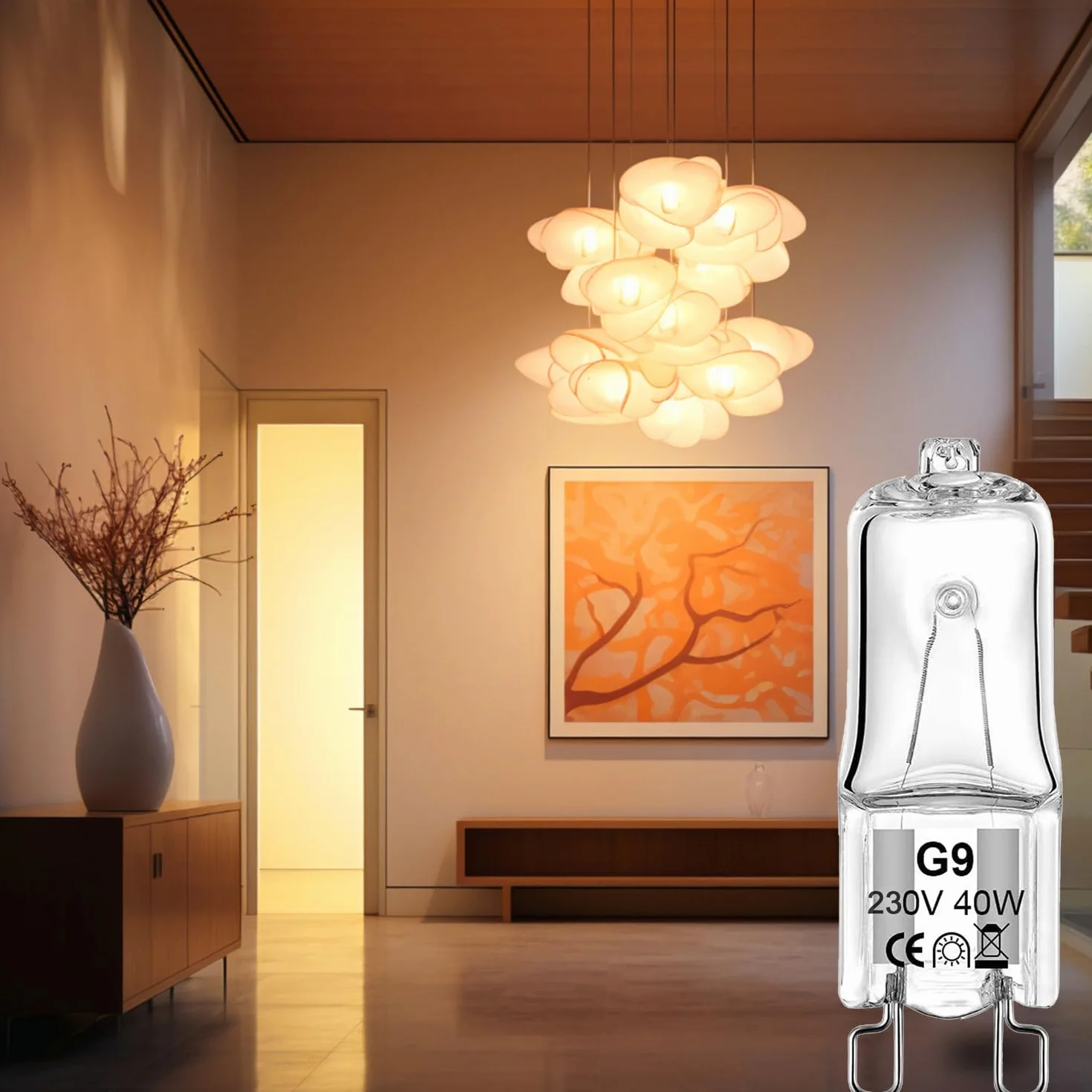 Żaroodporne żarówki halogenowe G9 300 °C, 40 W, 230 V, ciepła biel 2700 K, możliwość ściemniania, do piekarnika i kuchenki mikrofalowej, 12 sztuk
