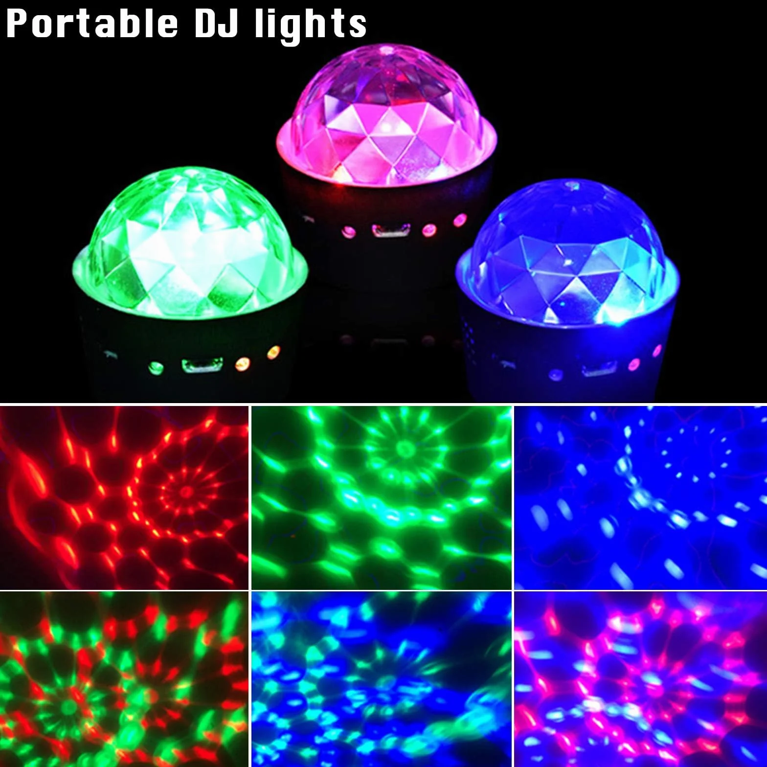 Bonlux Kula dyskotekowa 5 V RGB sterowana głosem USB 7 kolorów 4 jasności pilot 2 szt