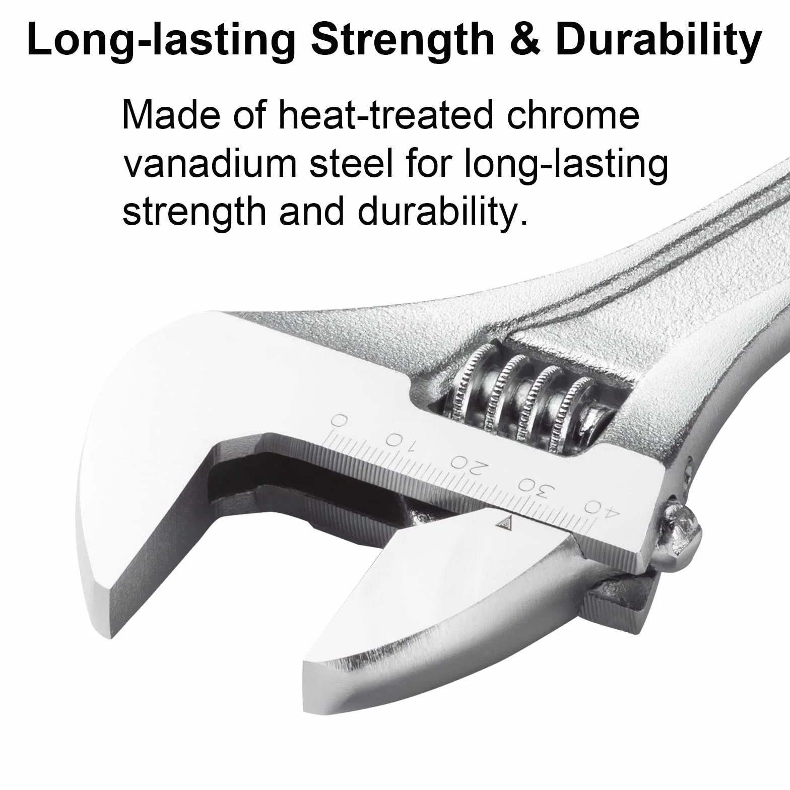Jetech 12-Inch Adjustable Wrench - Professional Heavy Duty Chrome Vanadium Steel Shifter Spanner with Inch/Metric Scale Wide Caliber Opening