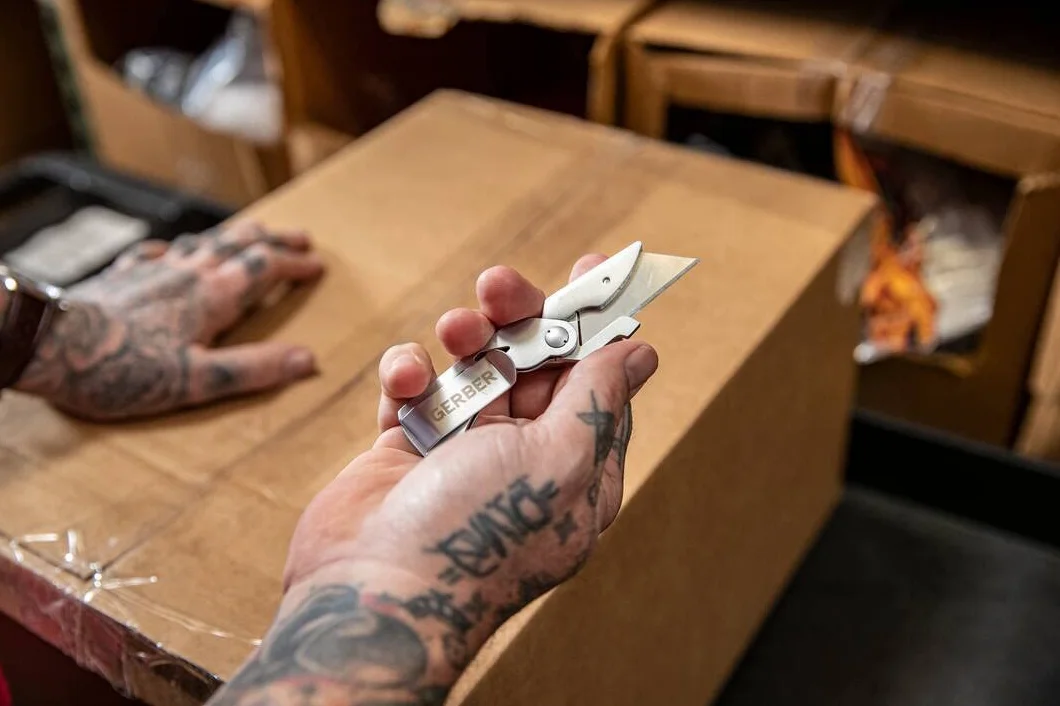 Gerber Nóż Cutter EAB Utility Lite składany 3,8 cm stal nierdzewna srebrny