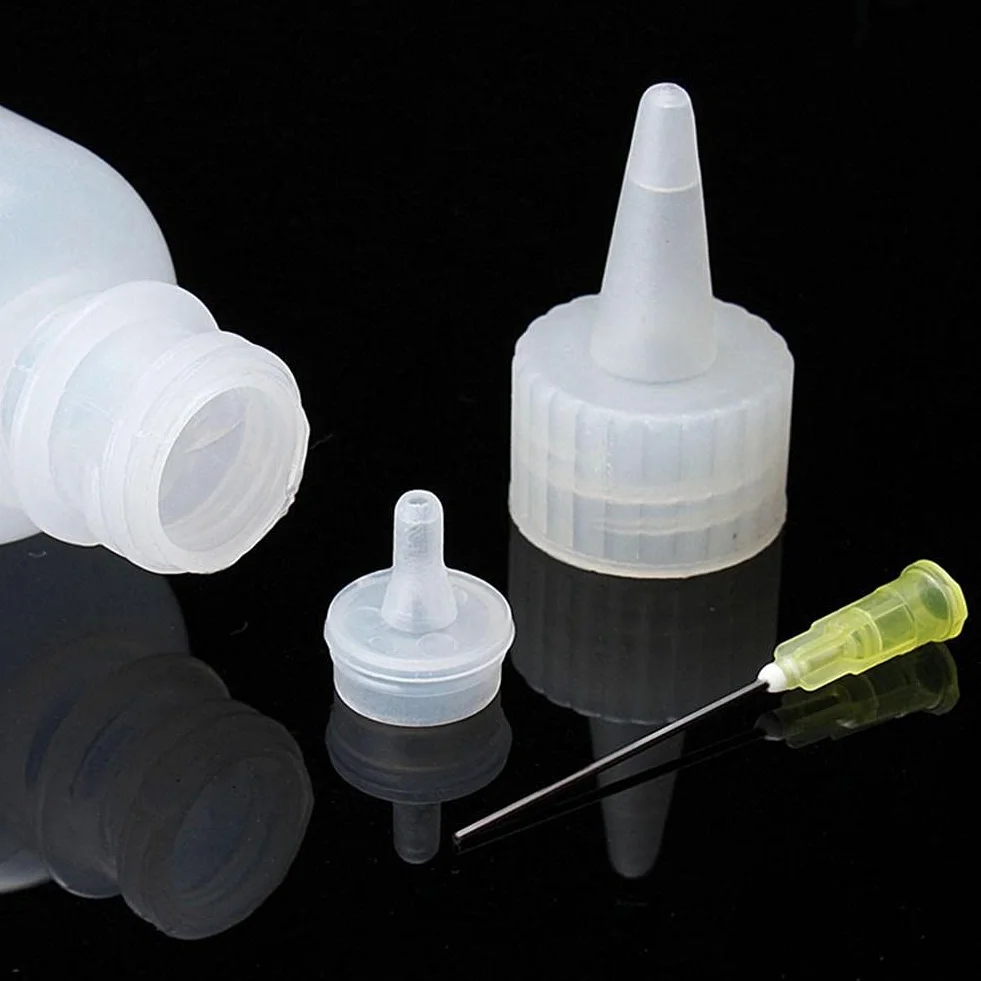 2 szt. 100 ml końcówka igła butelka lutowanie czyszczenie płynny strumień alkoholowy dozownik oleju z tworzywa sztucznego aplikator do butelek DIY narzędzia naprawcze