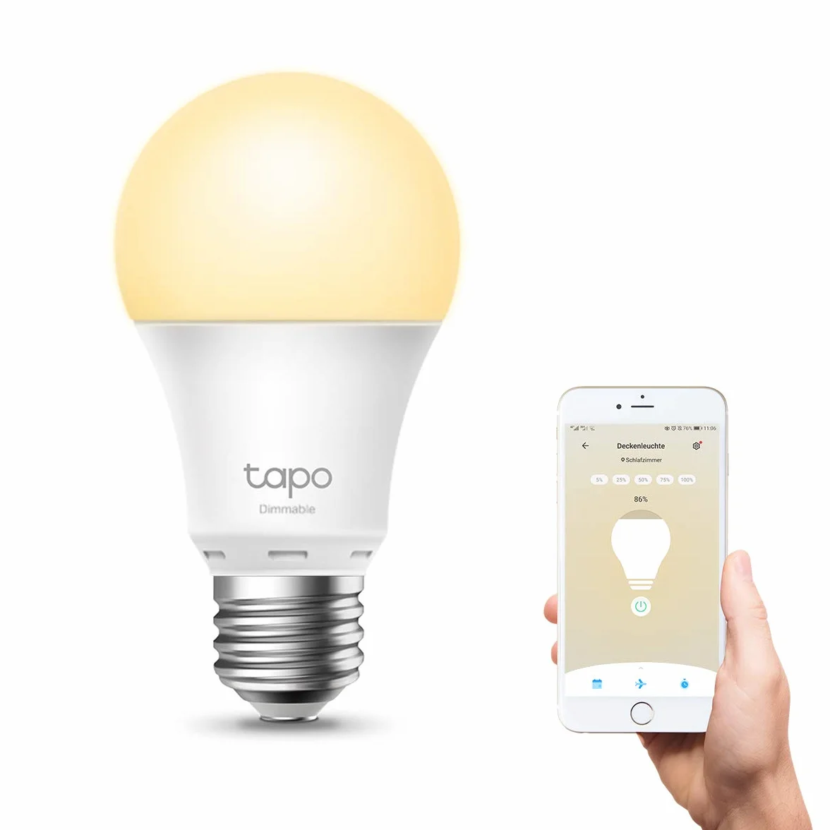 TP-Link Tapo L510E | Inteligentna żarówka Wi-Fi E27 | Białe światło | Ściemnialna | 806 lm | 8.7 W | Kompatybilna z Alexa i Google Home