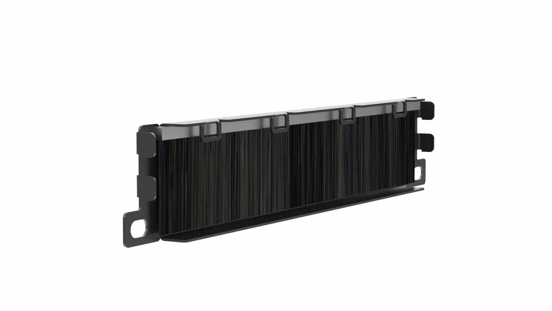 Przepust Szczotkowy Professional Rack 10 cali 1U, Metal, Czarny | Listwa do Prowadzenia Kabli z Organizerem Kabli Panel Szczotkowy Serwery Rack 10 cali
