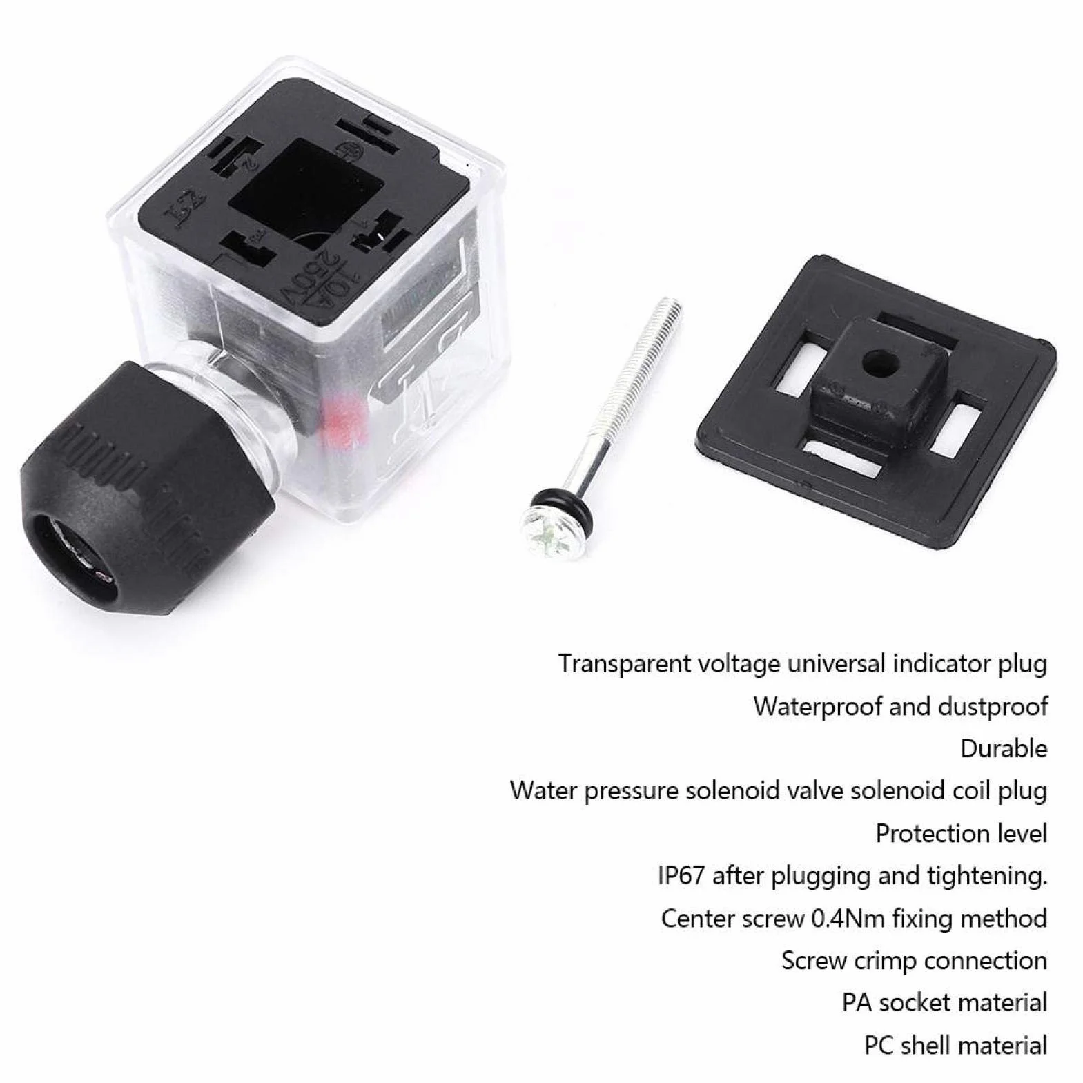 Wtyczka zaworu, 5 szt. Uniwersalna wtyczka cewki elektromagnesu hydraulicznego zaworu elektromagnetycznego, wtyczka akcesoria do zaworów elektromagnetycznych Złącze elektryczne(24V)