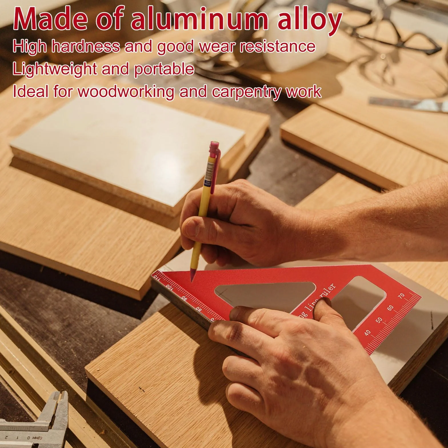 Zestaw kątowników stolarskich, kątownik stolarski 3d, kątownik stolarski, wielokątny stolarz ze stopu aluminium, wysoka precyzja narzędzia pomiarowe, pomiar do obróbki drewna